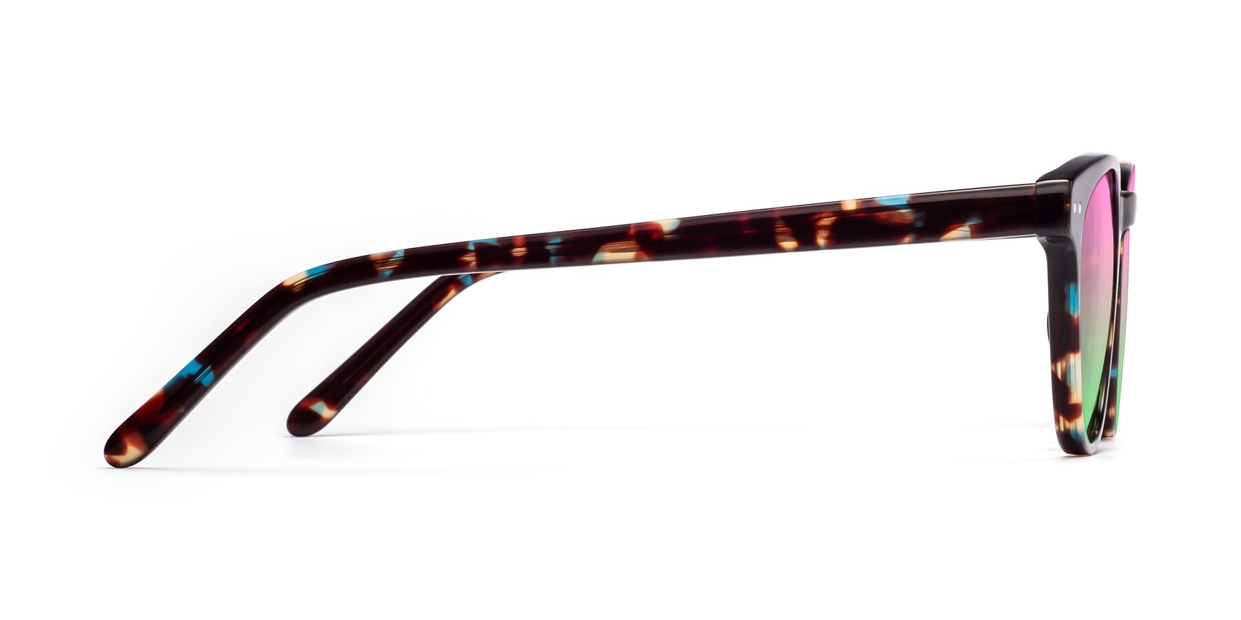 Side of Blaze in Floral Tortoise with Pink / Green Gradient Lenses