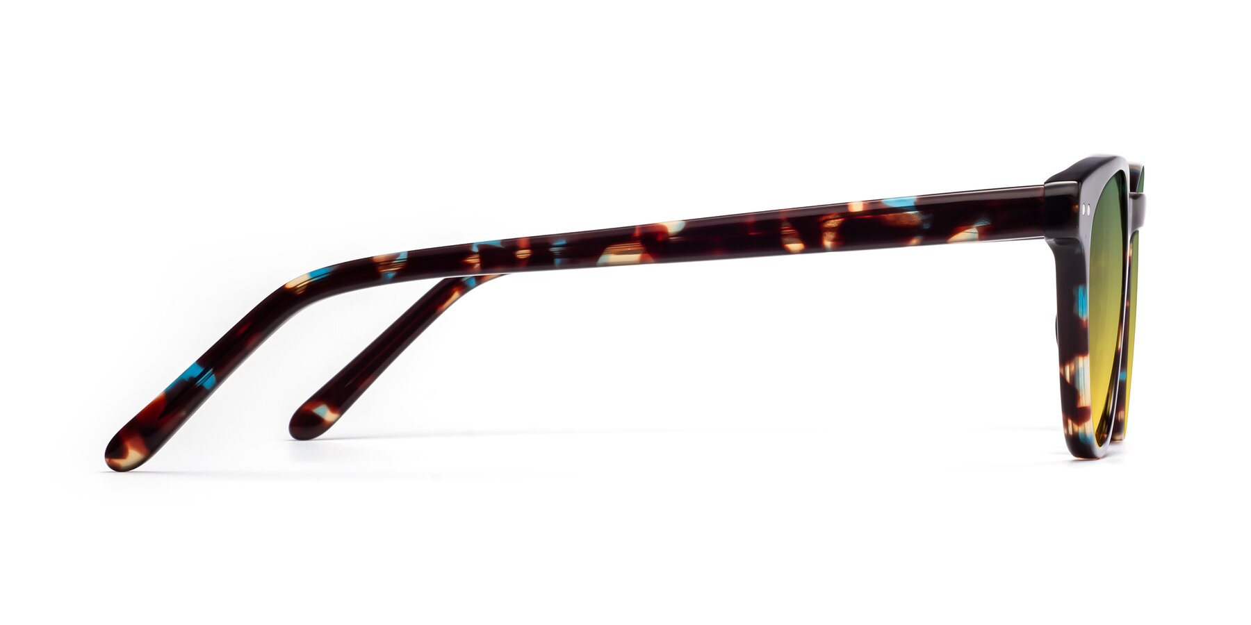 Side of Blaze in Floral Tortoise with Green / Yellow Gradient Lenses