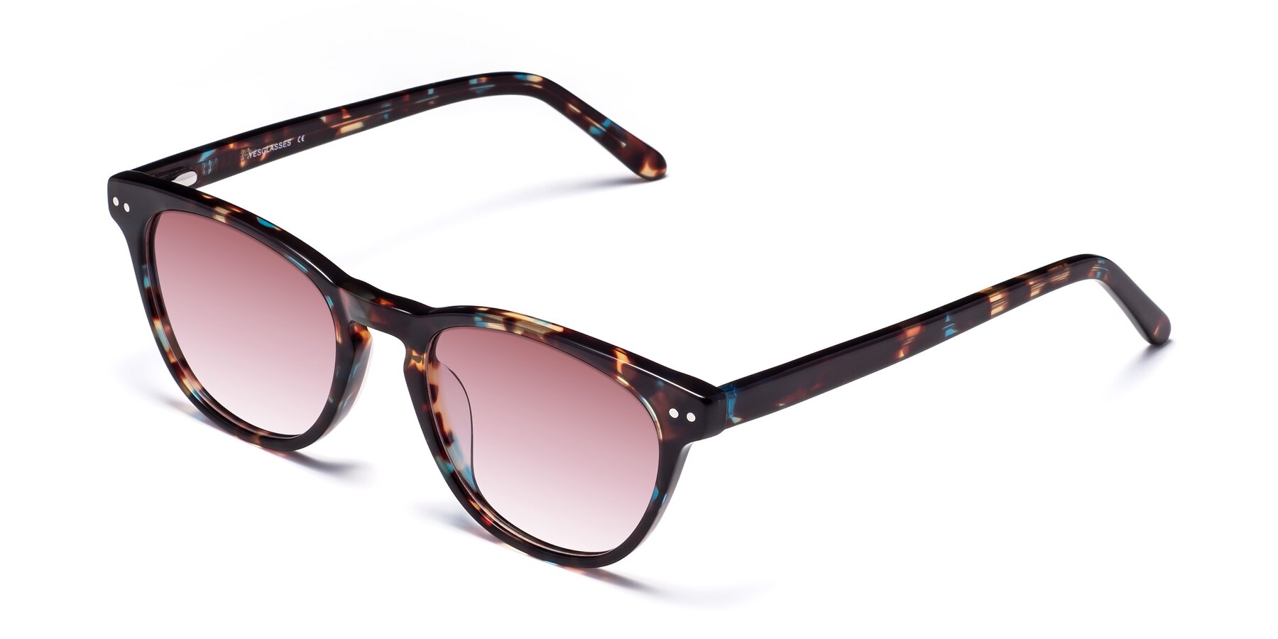 Angle of Blaze in Floral Tortoise with Garnet Gradient Lenses