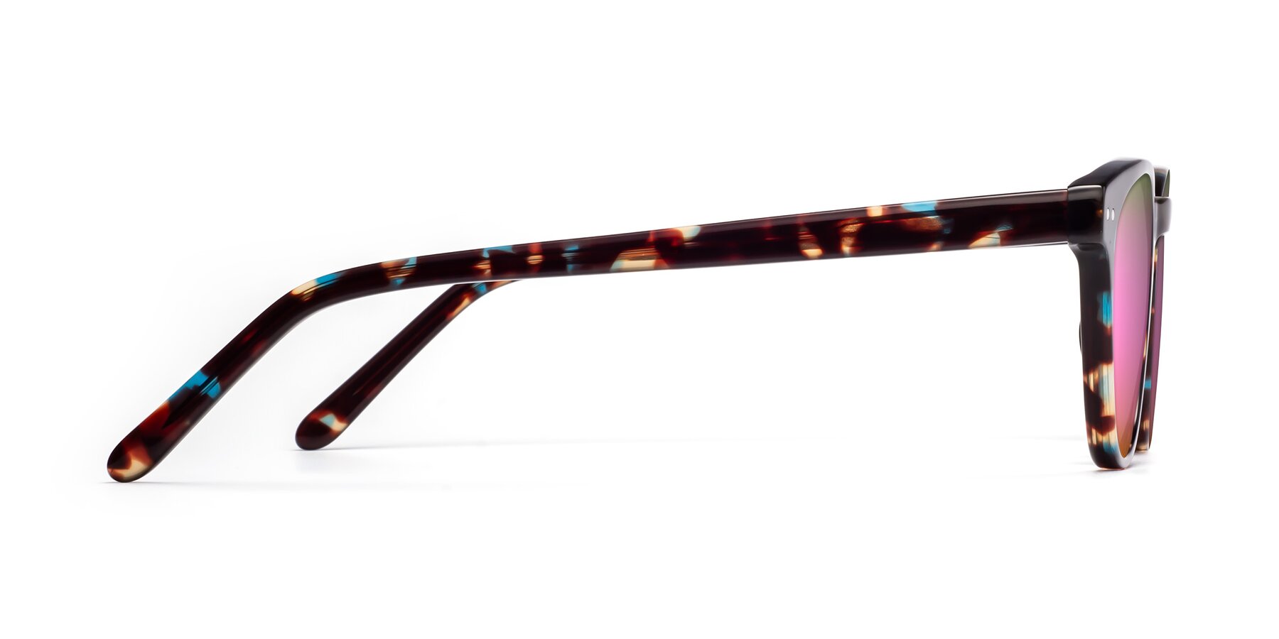 Side of Blaze in Floral Tortoise with Pink Mirrored Lenses