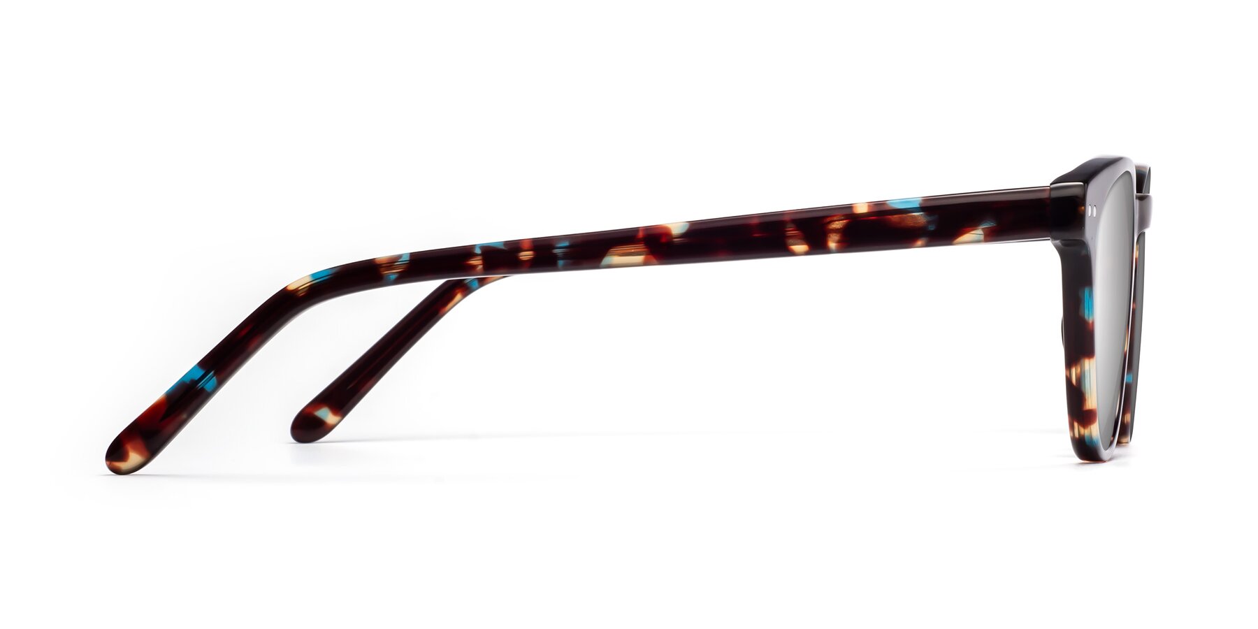 Side of Blaze in Floral Tortoise with Silver Mirrored Lenses