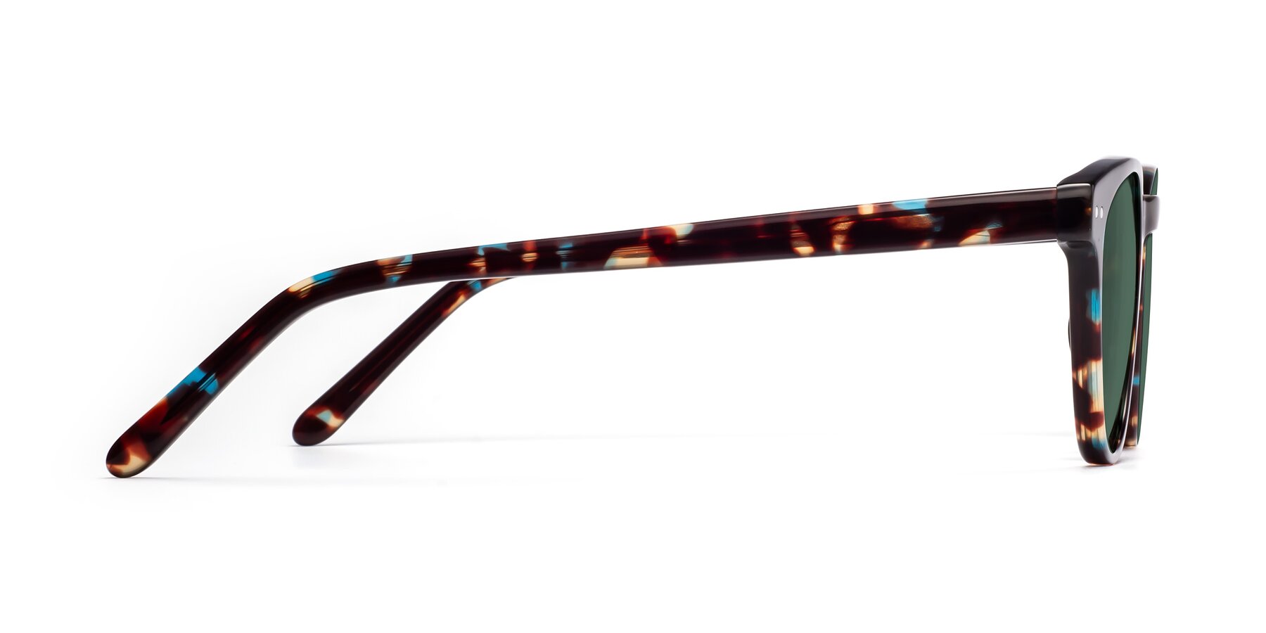 Side of Blaze in Floral Tortoise with Green Polarized Lenses