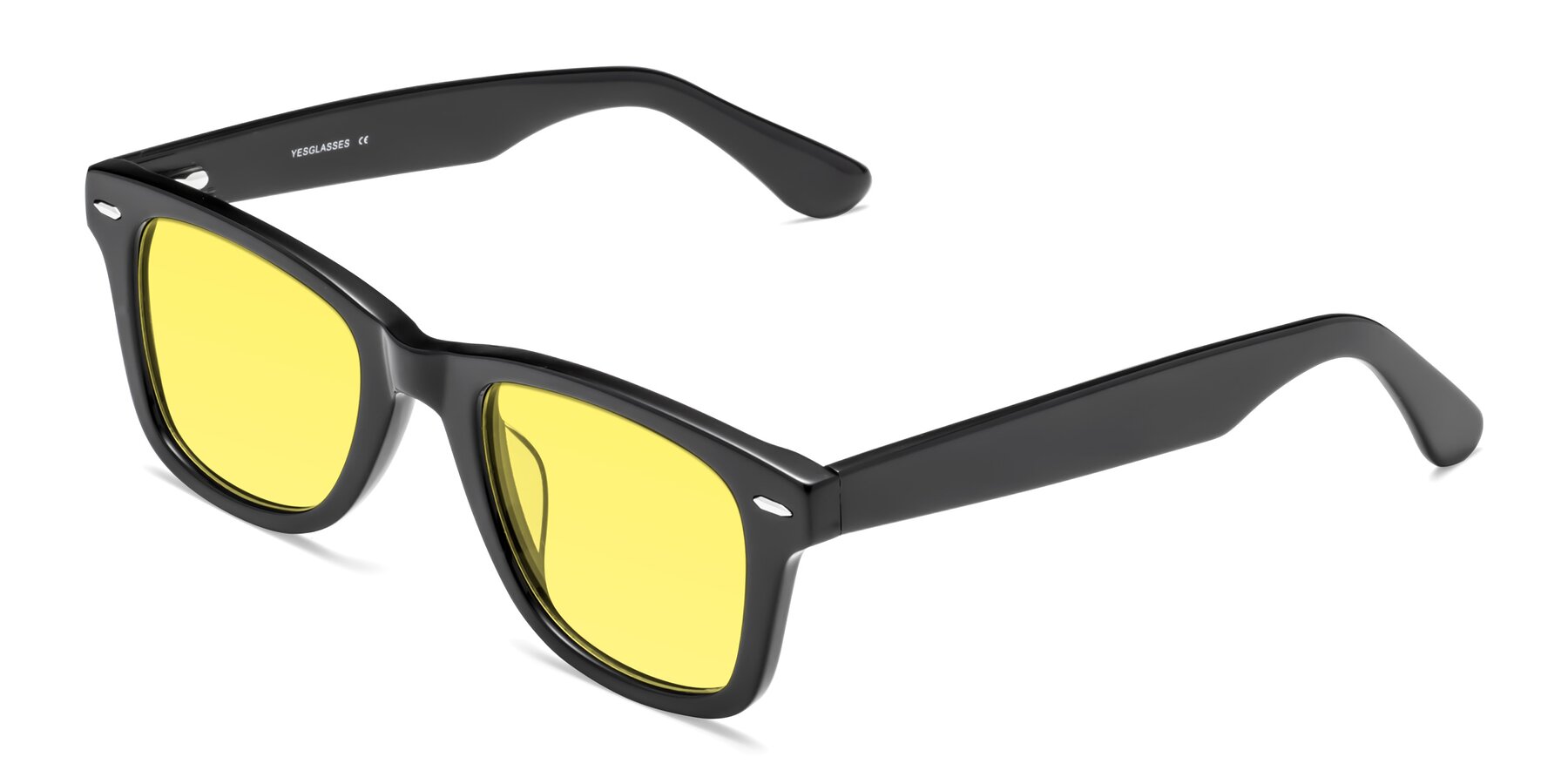 Angle of Rocky in Black with Medium Yellow Tinted Lenses