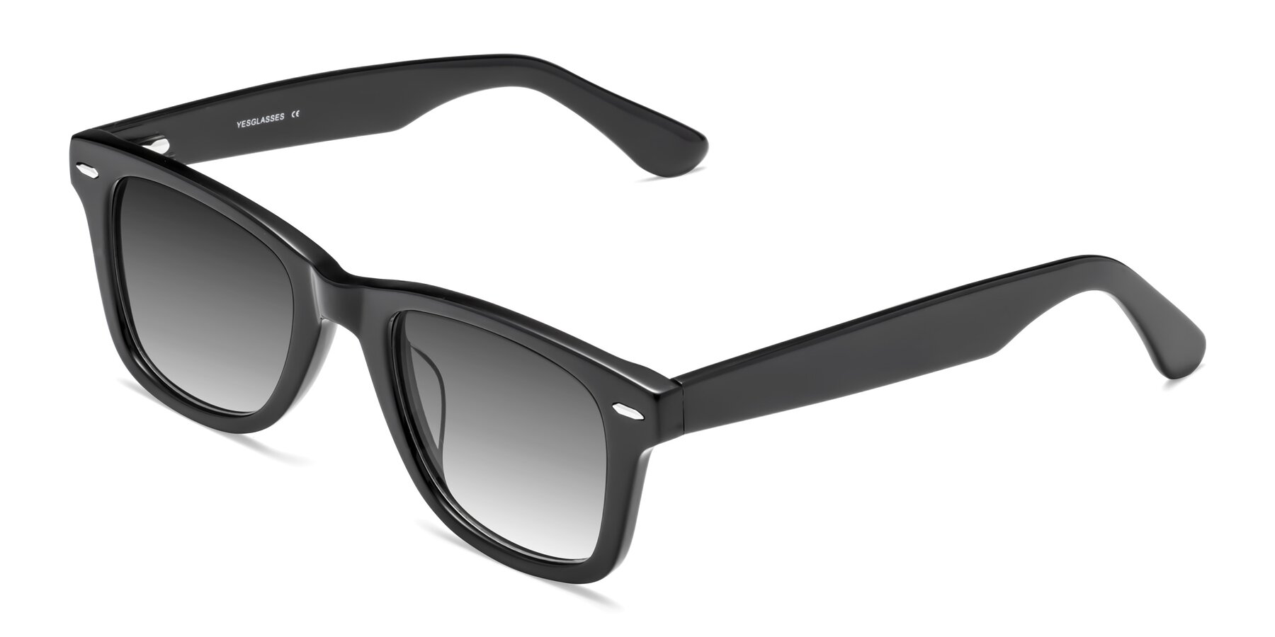Angle of Rocky in Black with Gray Gradient Lenses