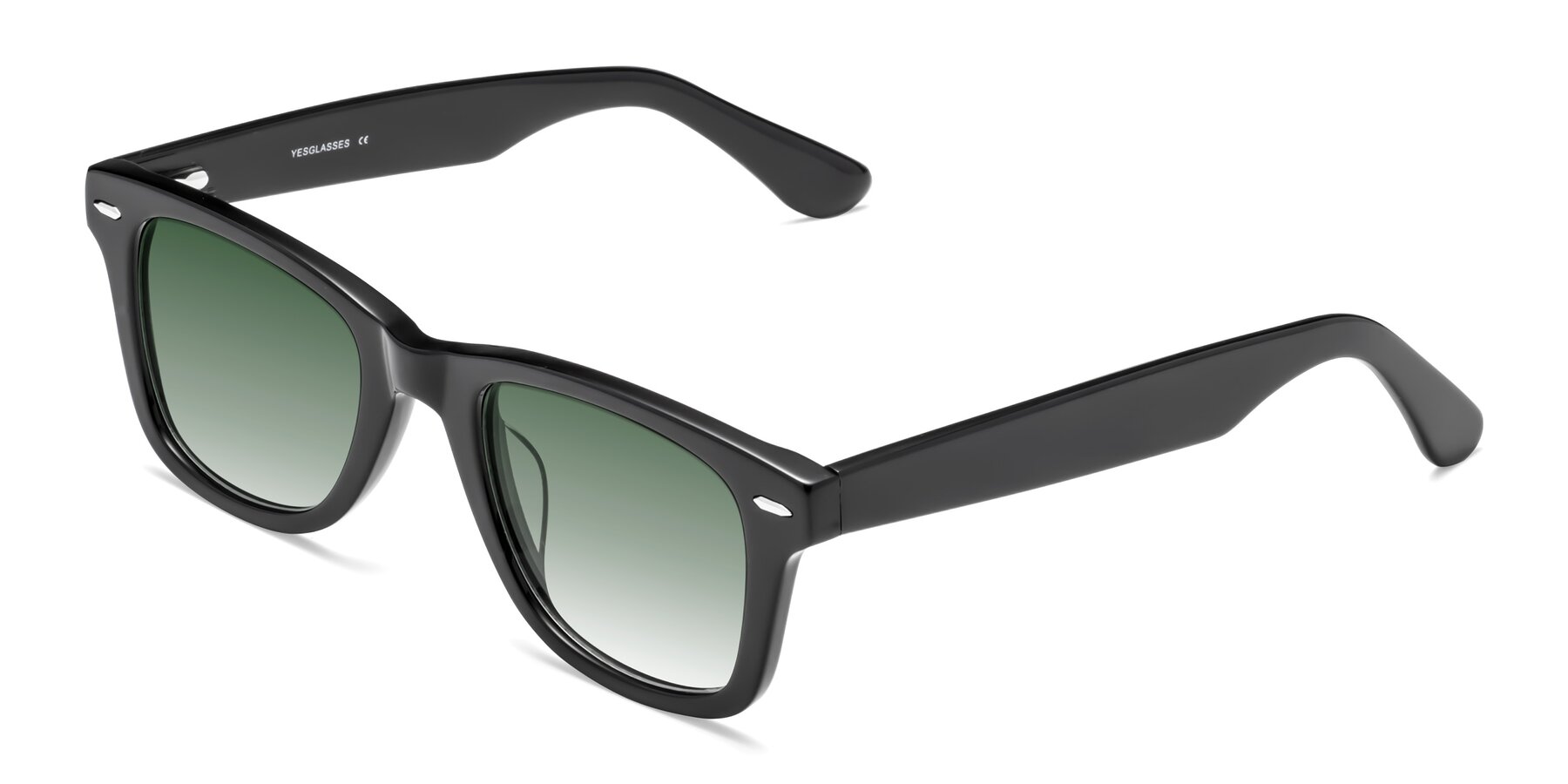 Angle of Rocky in Black with Green Gradient Lenses