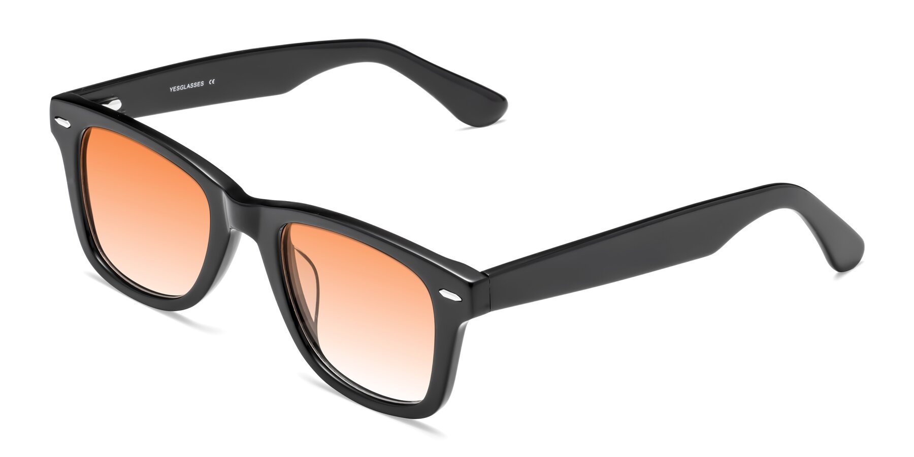 Angle of Rocky in Black with Orange Gradient Lenses