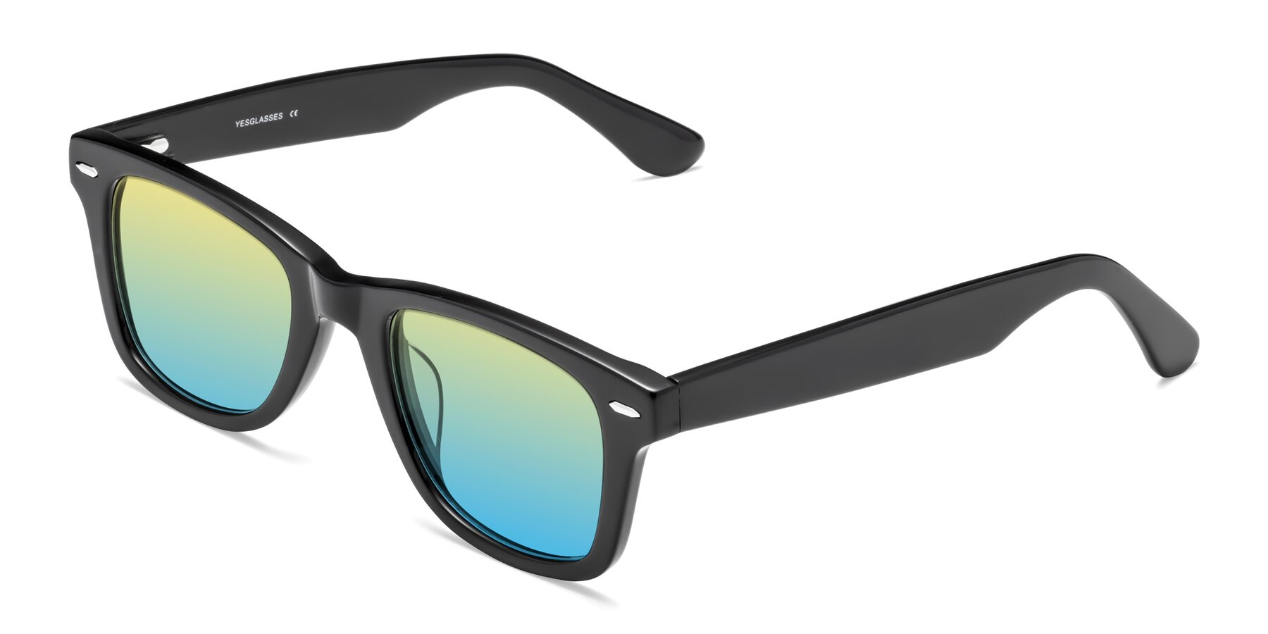 Angle of Rocky in Black with Yellow / Blue Gradient Lenses