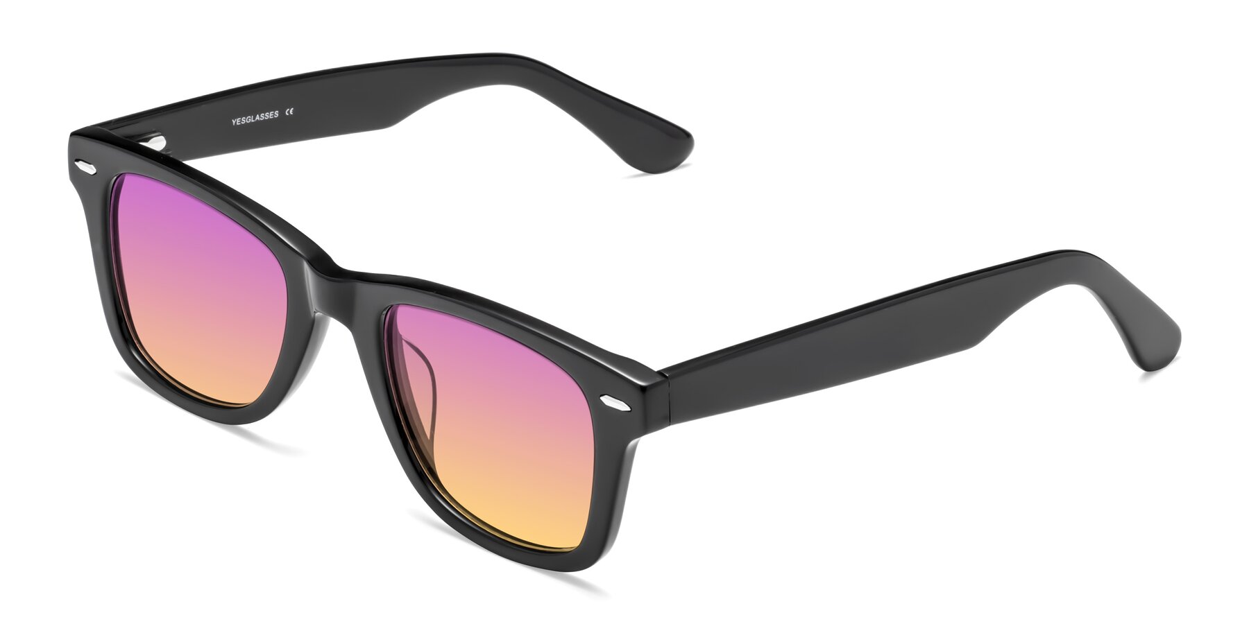 Angle of Rocky in Black with Purple / Yellow Gradient Lenses