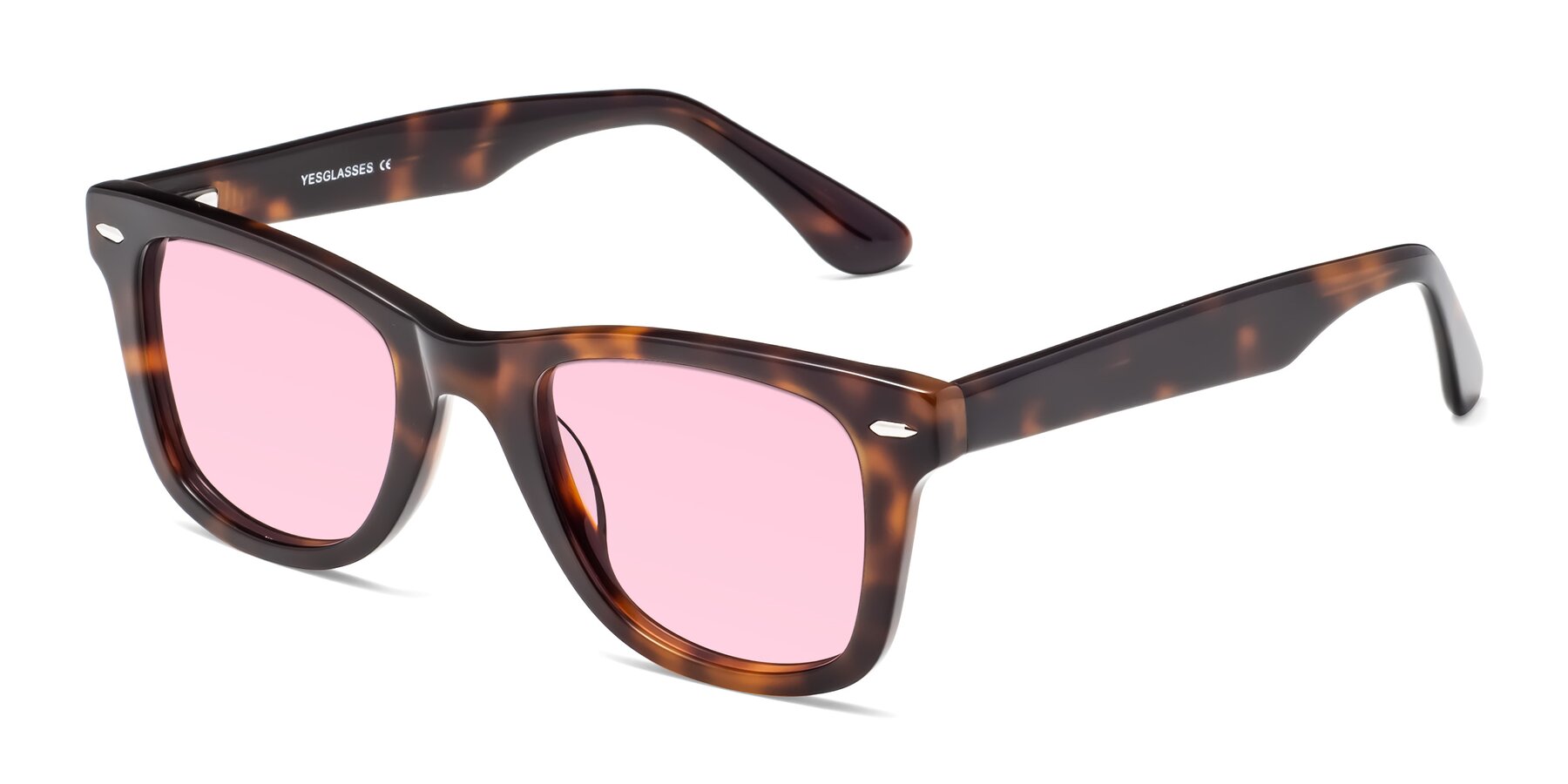 Angle of Rocky in Tortoise with Light Pink Tinted Lenses