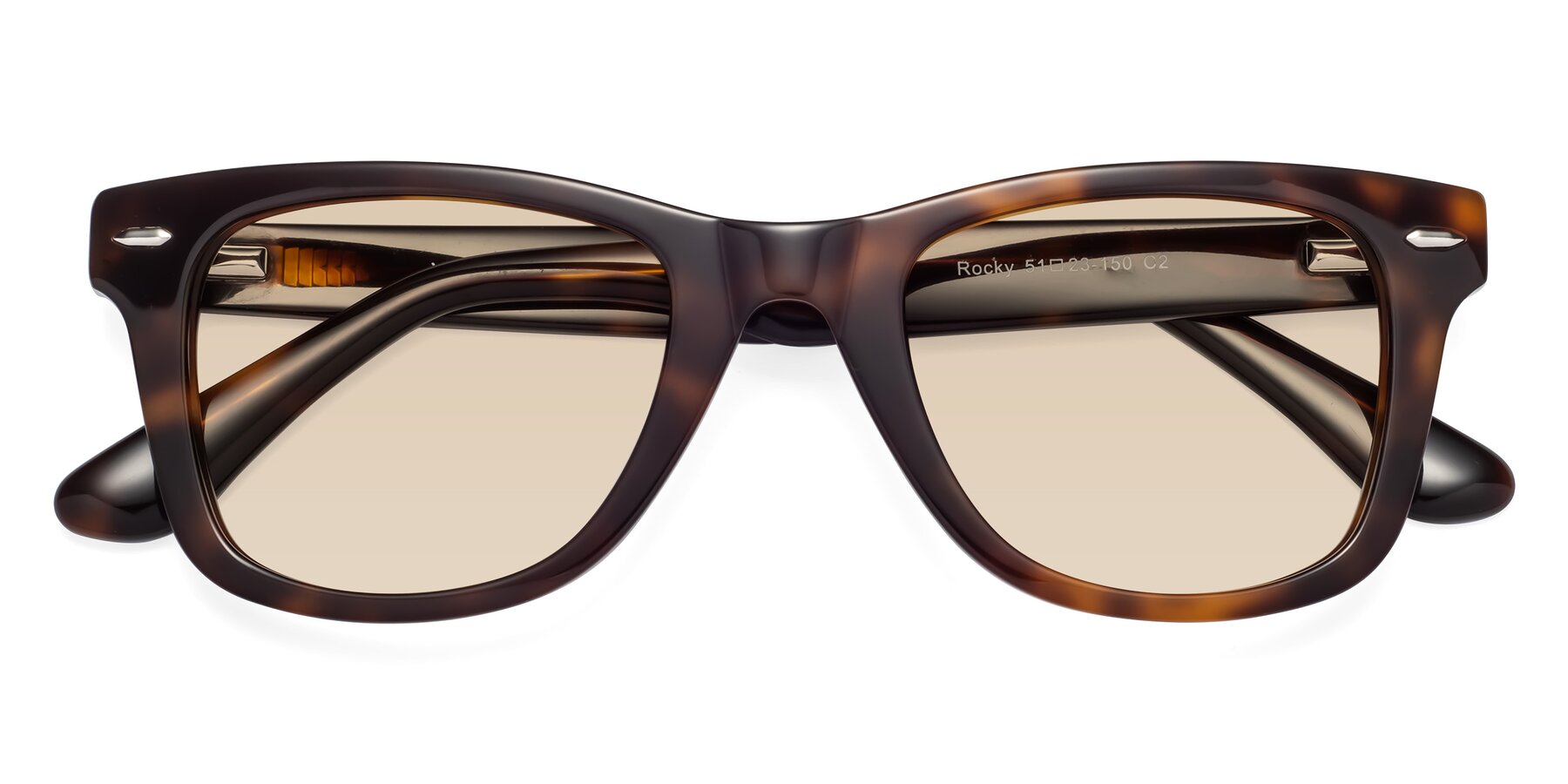 Folded Front of Rocky in Tortoise with Light Brown Tinted Lenses