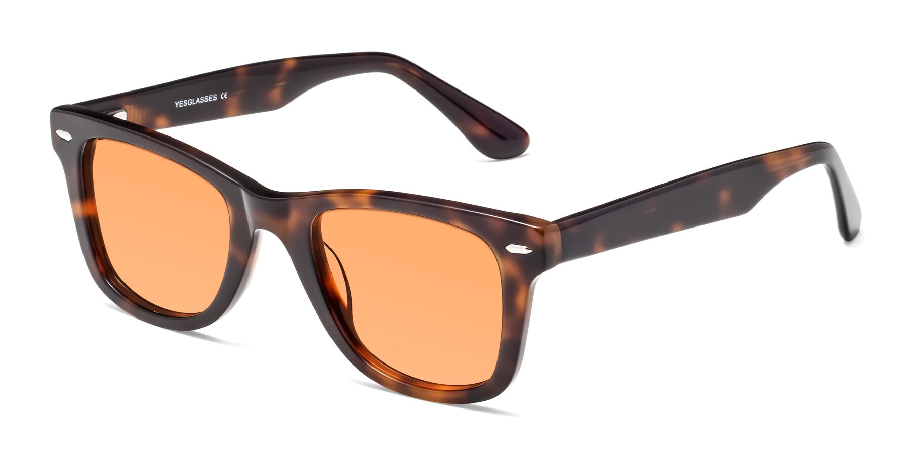 Angle of Rocky in Tortoise with Medium Orange Tinted Lenses