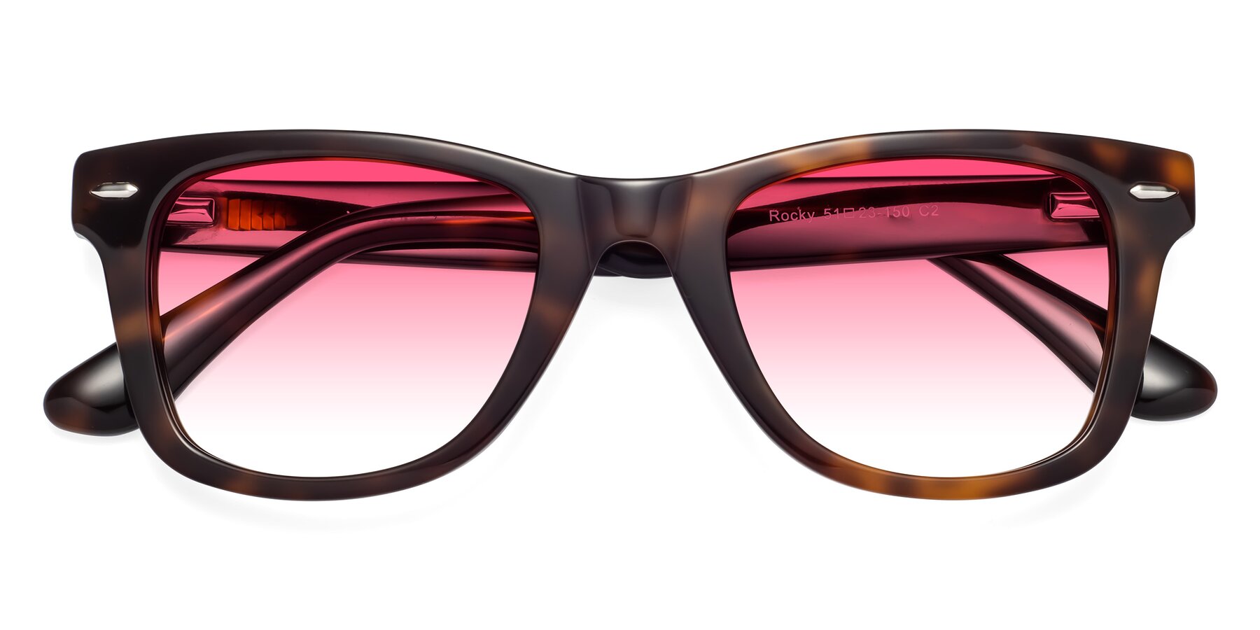 Folded Front of Rocky in Tortoise with Pink Gradient Lenses