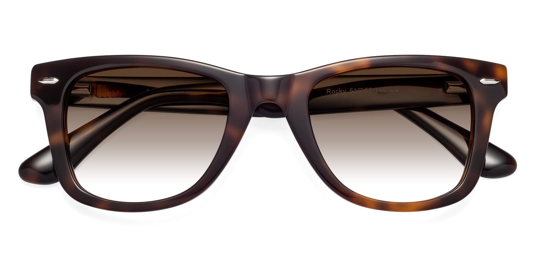 Folded Front of Rocky in Tortoise with Brown Gradient Lenses