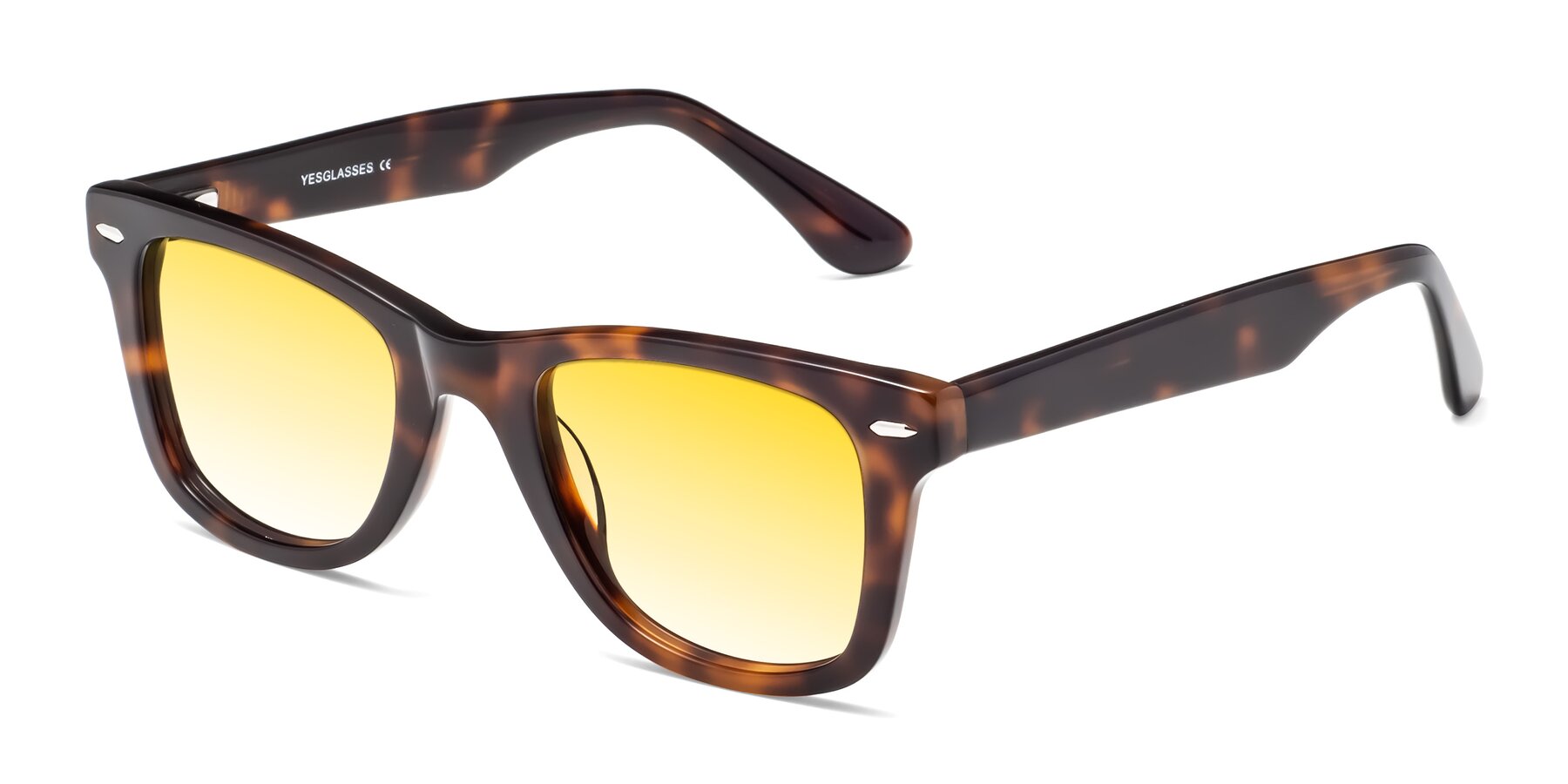 Angle of Rocky in Tortoise with Yellow Gradient Lenses