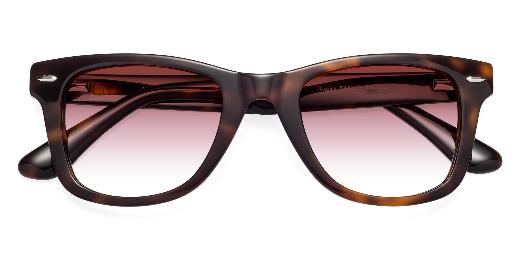 Folded Front of Rocky in Tortoise with Garnet Gradient Lenses