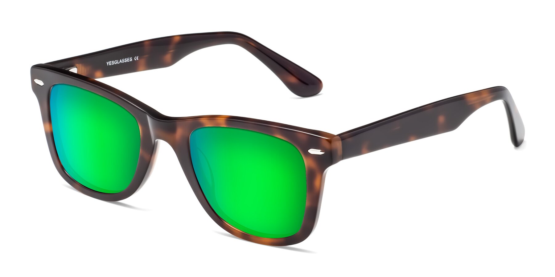 Angle of Rocky in Tortoise with Green Mirrored Lenses