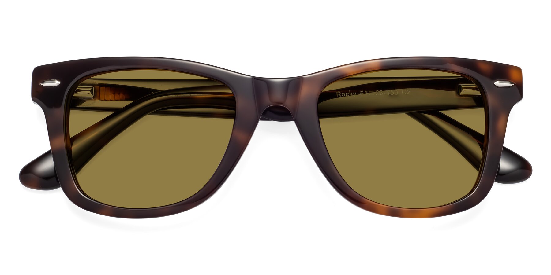 Folded Front of Rocky in Tortoise with Brown Polarized Lenses