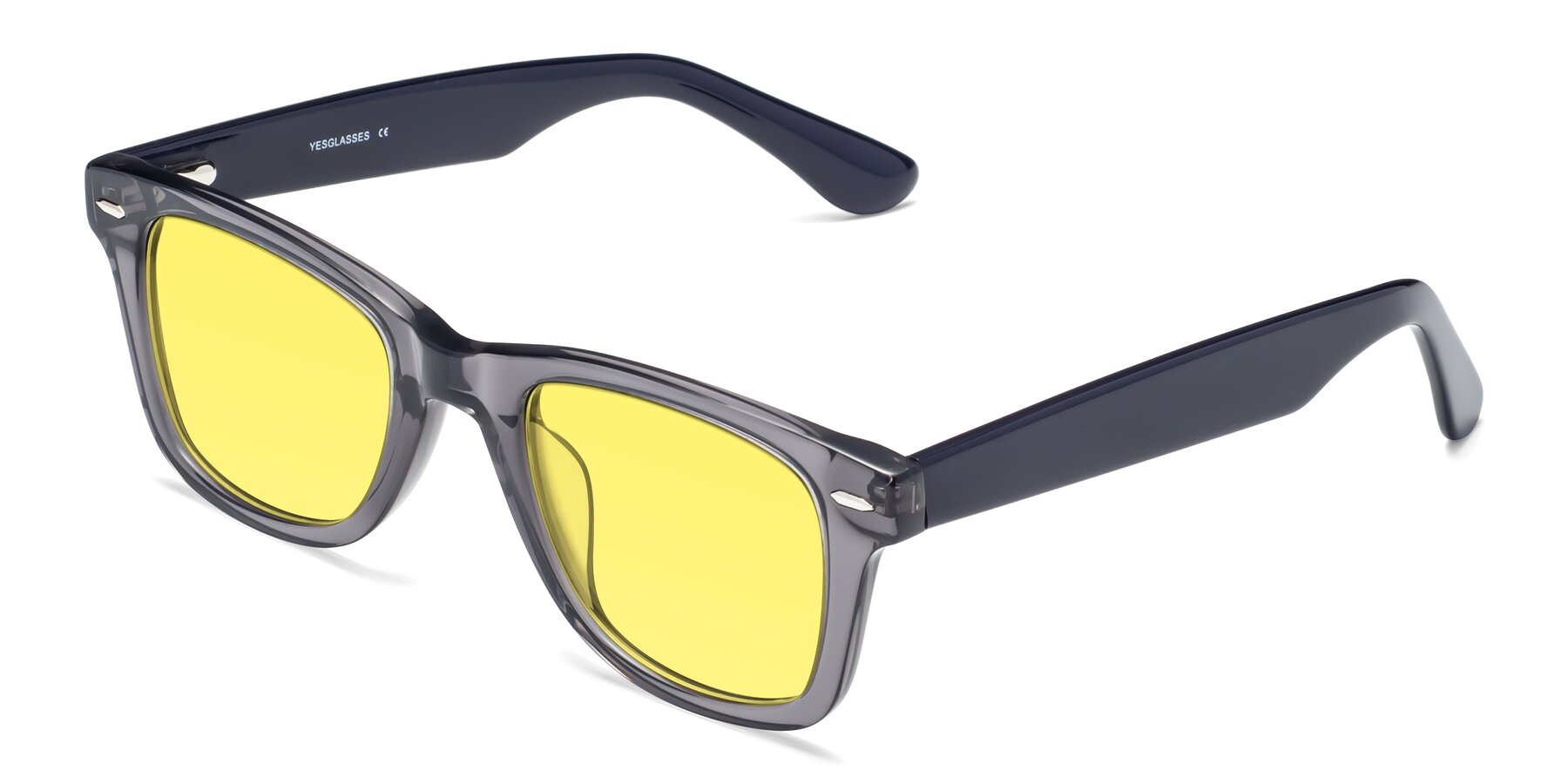 Angle of Rocky in Transprent Grey with Medium Yellow Tinted Lenses