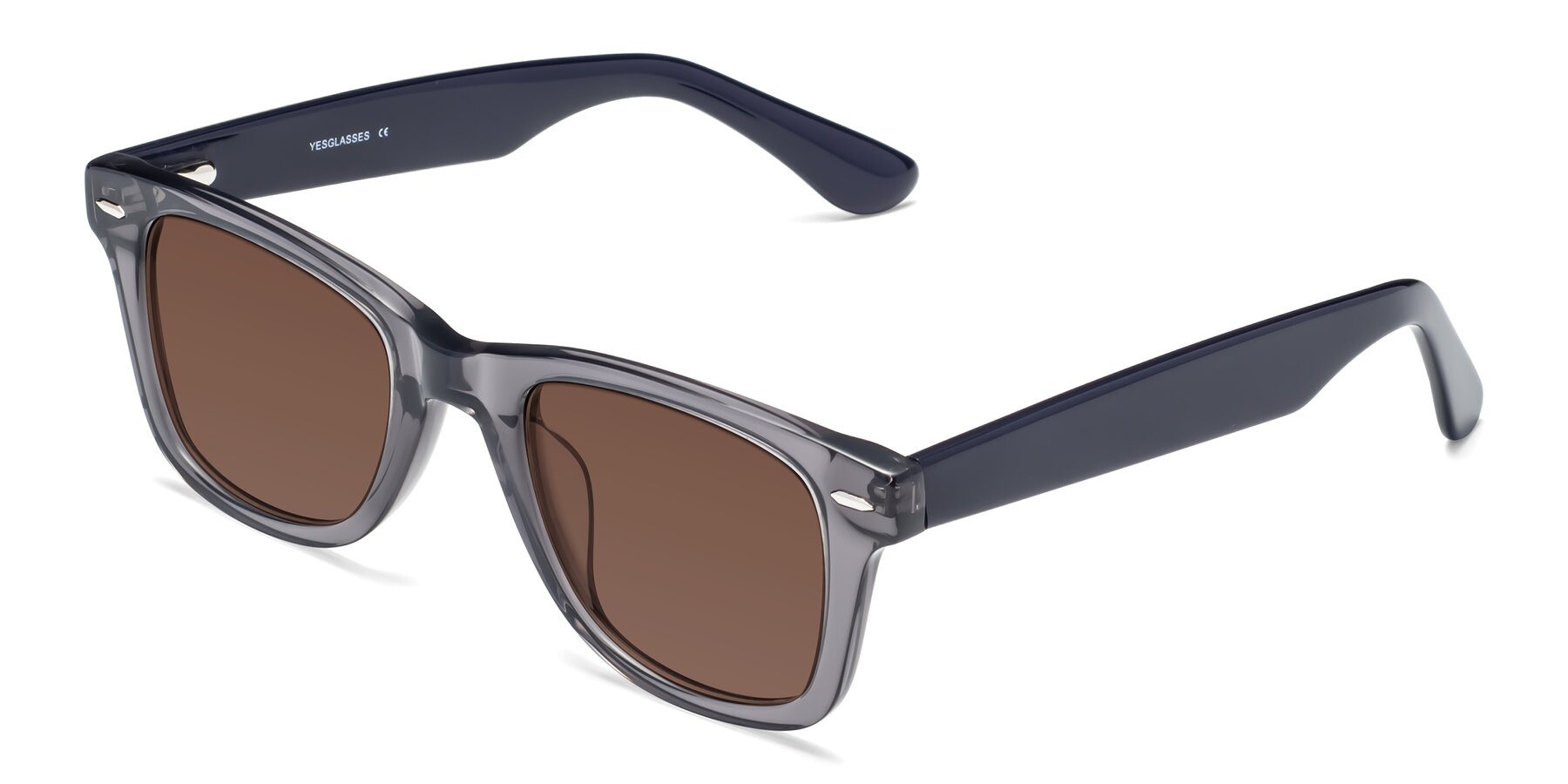 Angle of Rocky in Transprent Grey with Brown Tinted Lenses