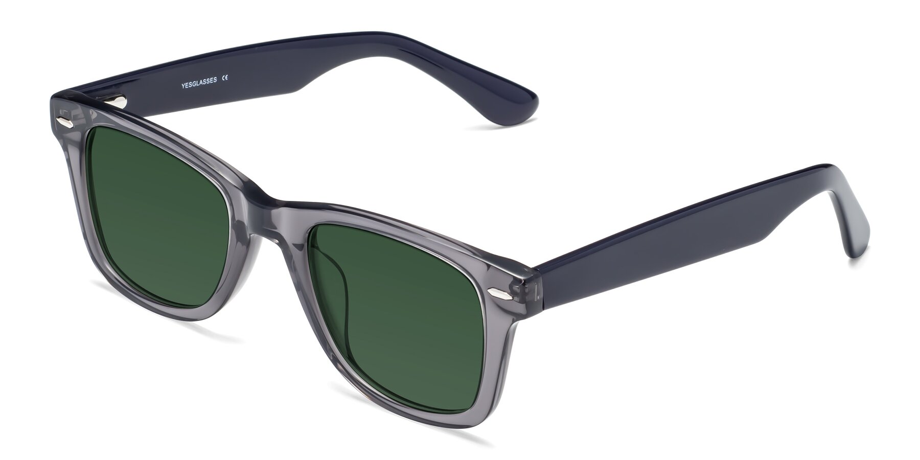 Angle of Rocky in Transprent Grey with Green Tinted Lenses