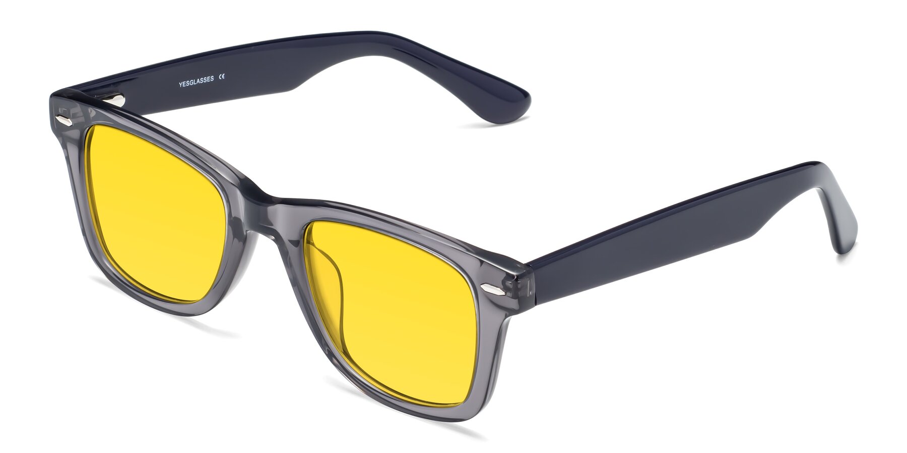 Angle of Rocky in Transprent Grey with Yellow Tinted Lenses