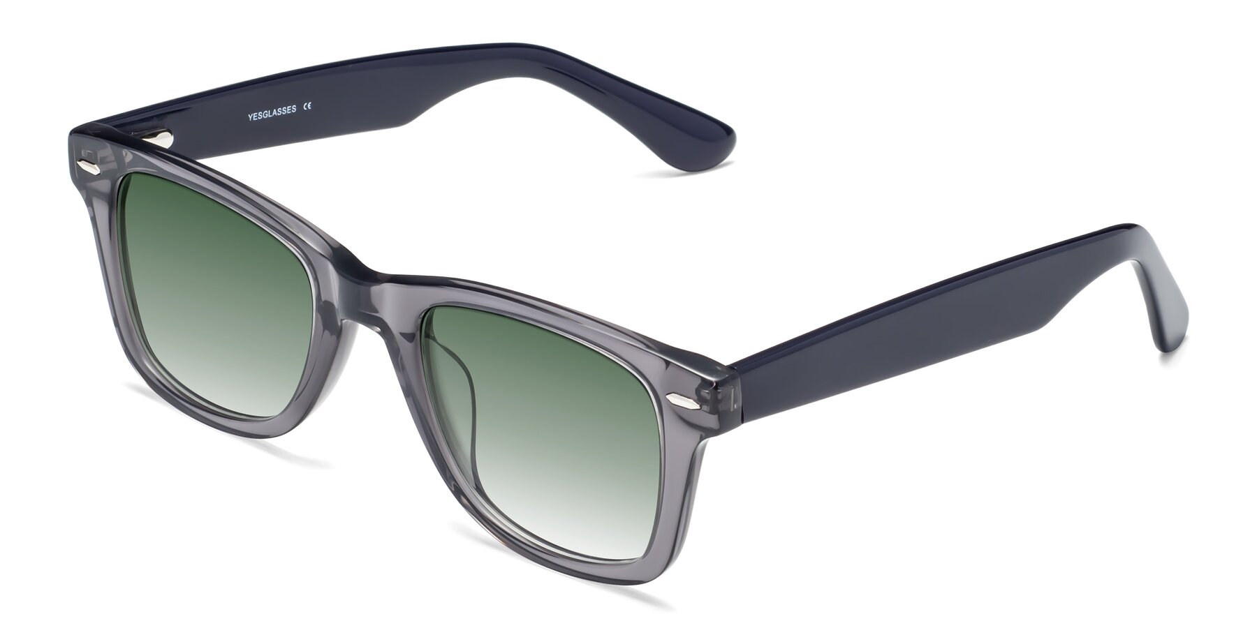 Angle of Rocky in Transprent Grey with Green Gradient Lenses