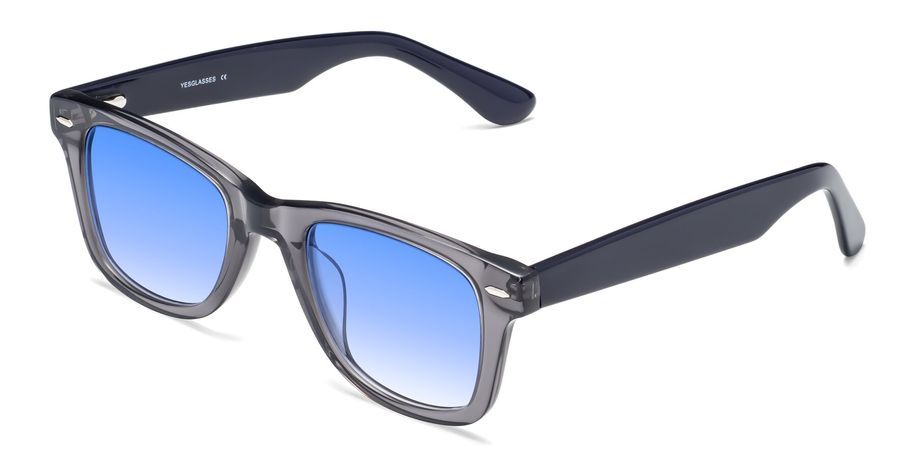 Angle of Rocky in Transprent Grey with Blue Gradient Lenses