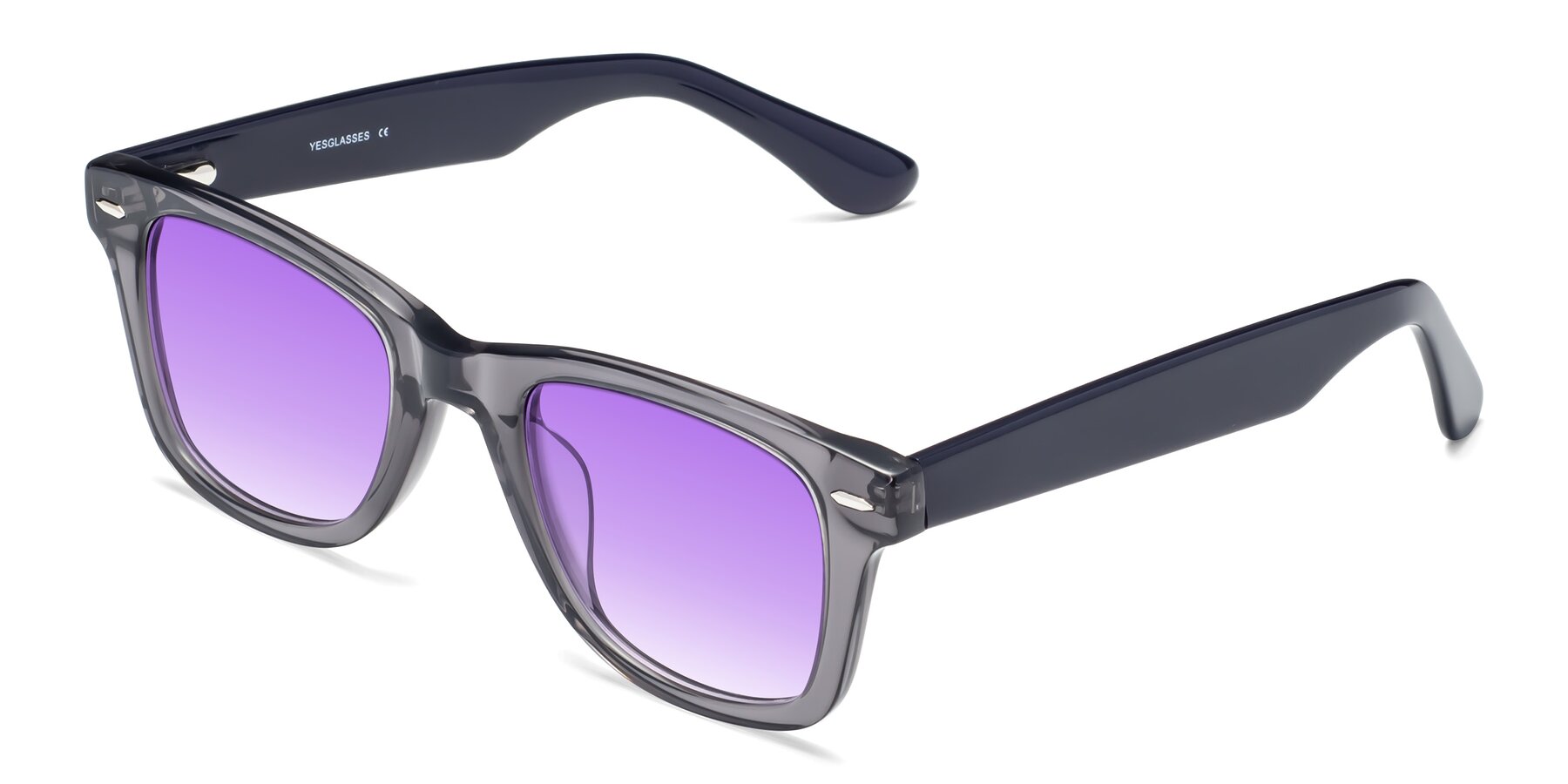 Angle of Rocky in Transprent Grey with Purple Gradient Lenses