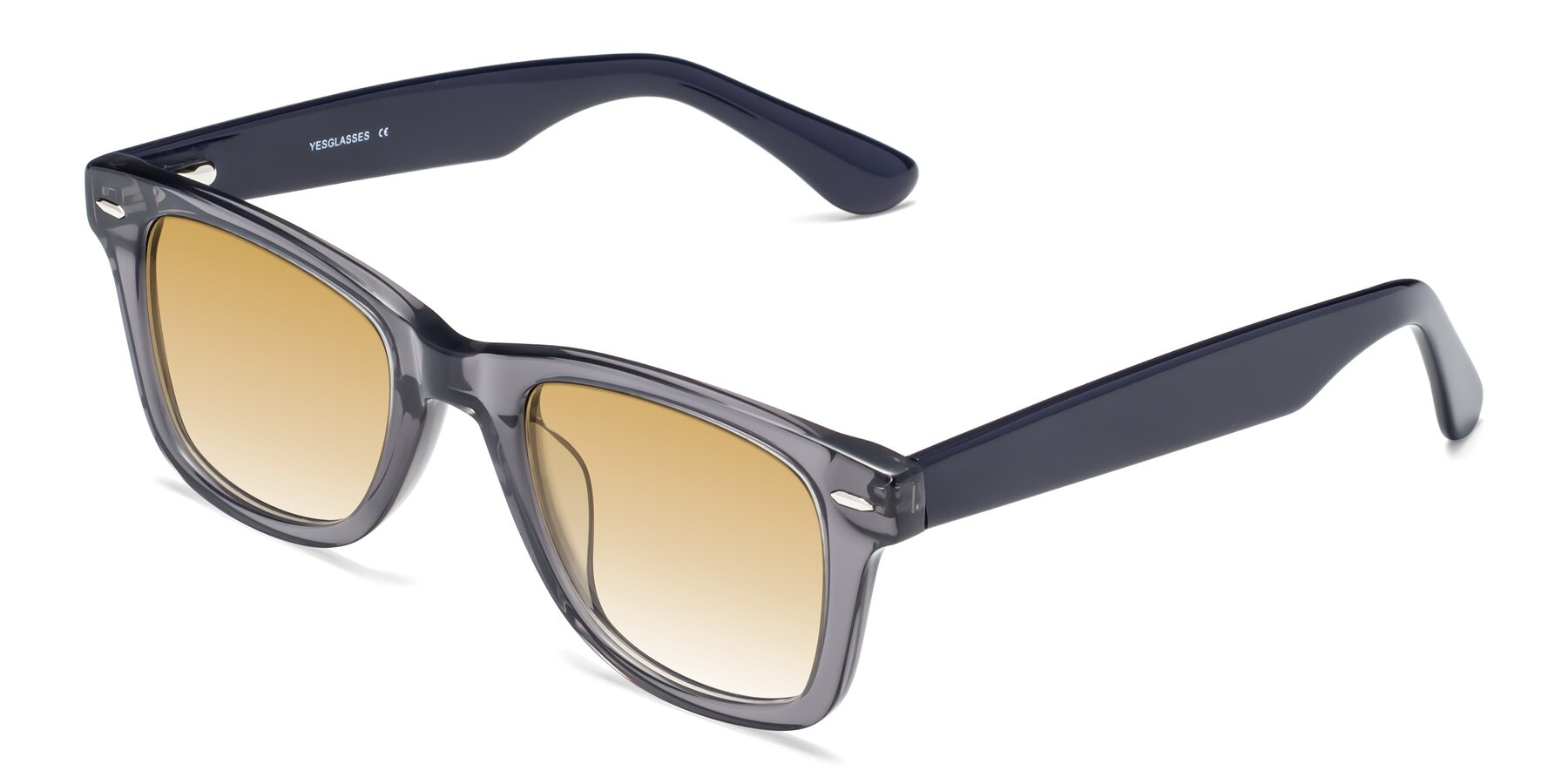 Angle of Rocky in Transprent Grey with Champagne Gradient Lenses