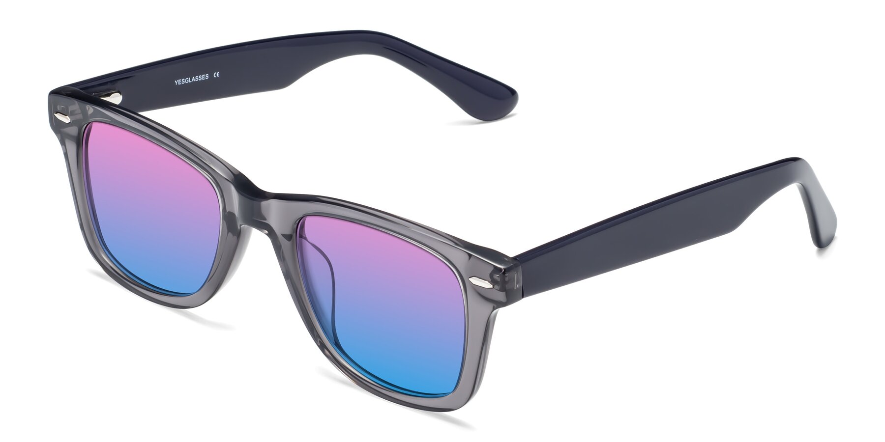 Angle of Rocky in Transprent Grey with Pink / Blue Gradient Lenses
