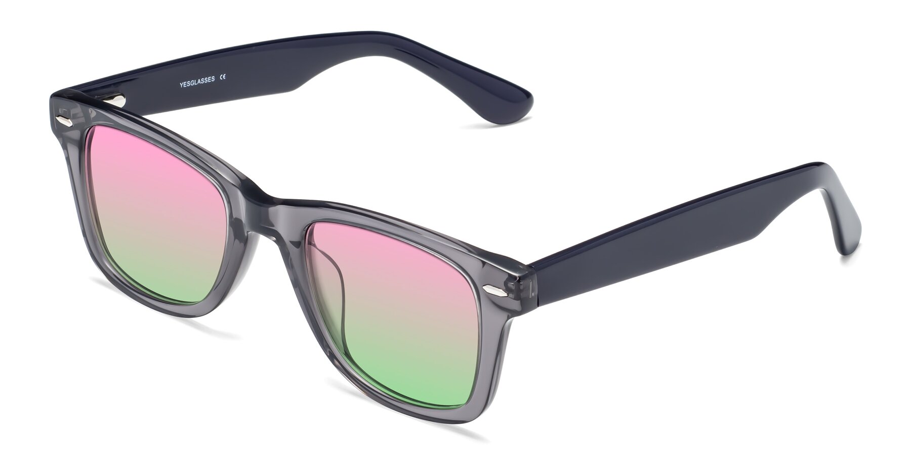 Angle of Rocky in Transprent Grey with Pink / Green Gradient Lenses