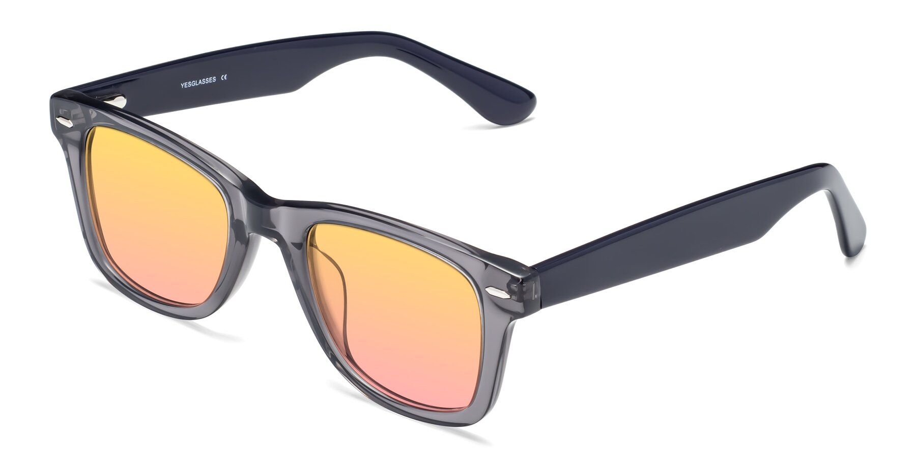 Angle of Rocky in Transprent Grey with Yellow / Pink Gradient Lenses