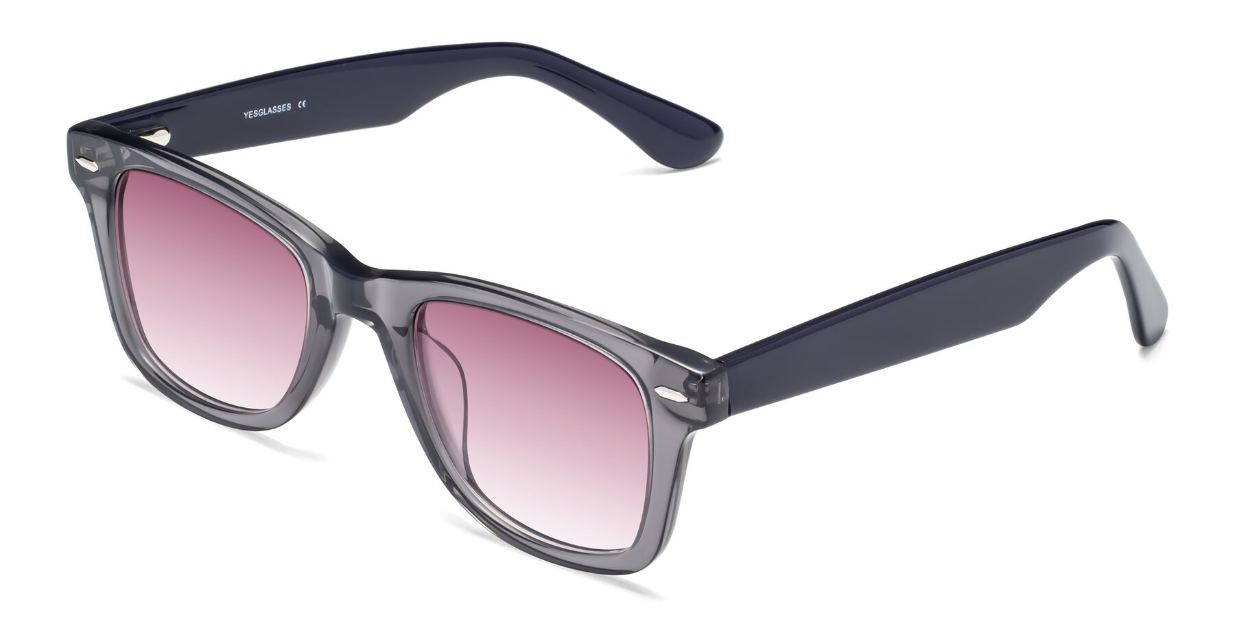 Angle of Rocky in Transprent Grey with Wine Gradient Lenses