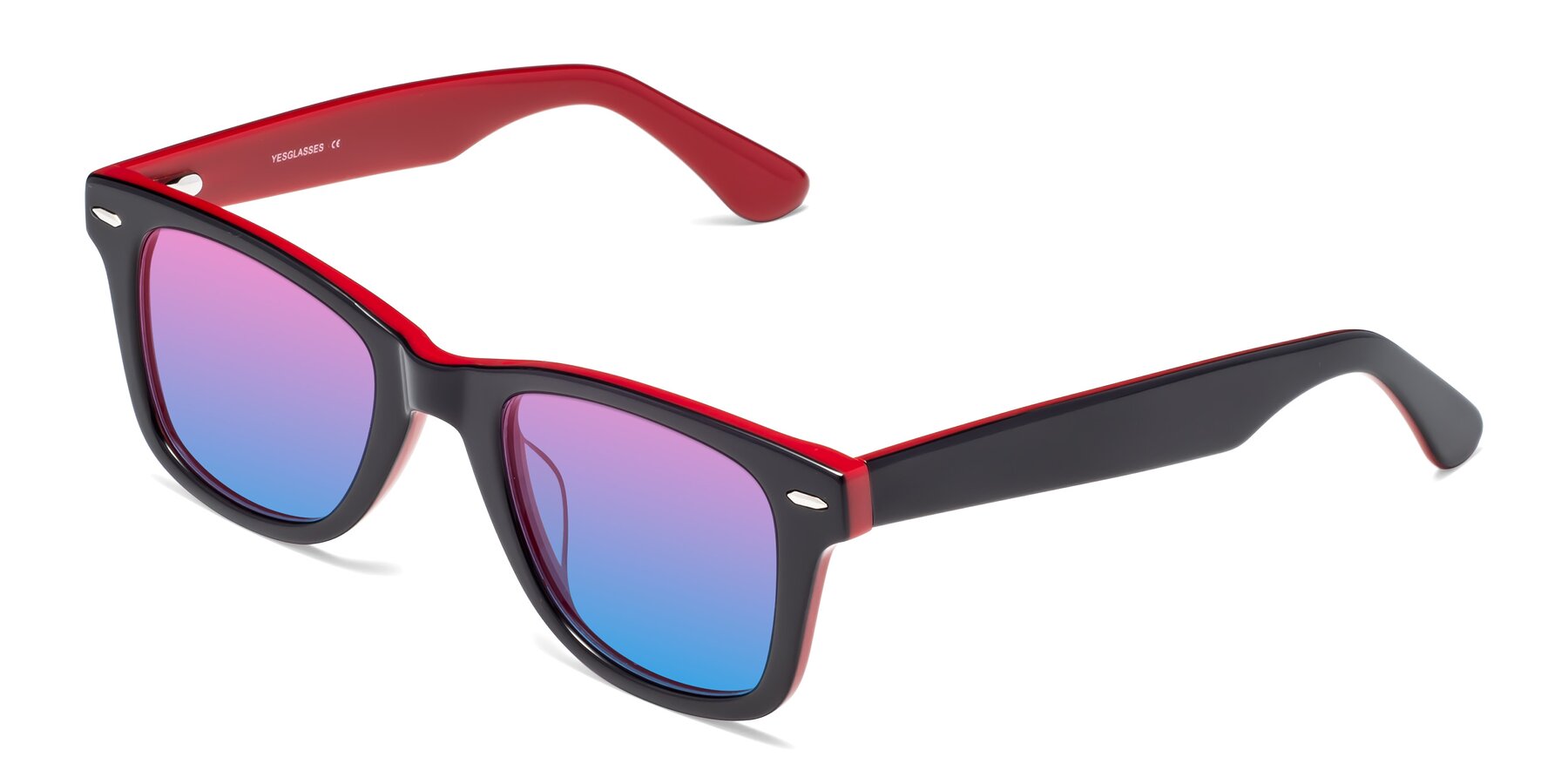 Angle of Rocky in Black-Wine with Pink / Blue Gradient Lenses