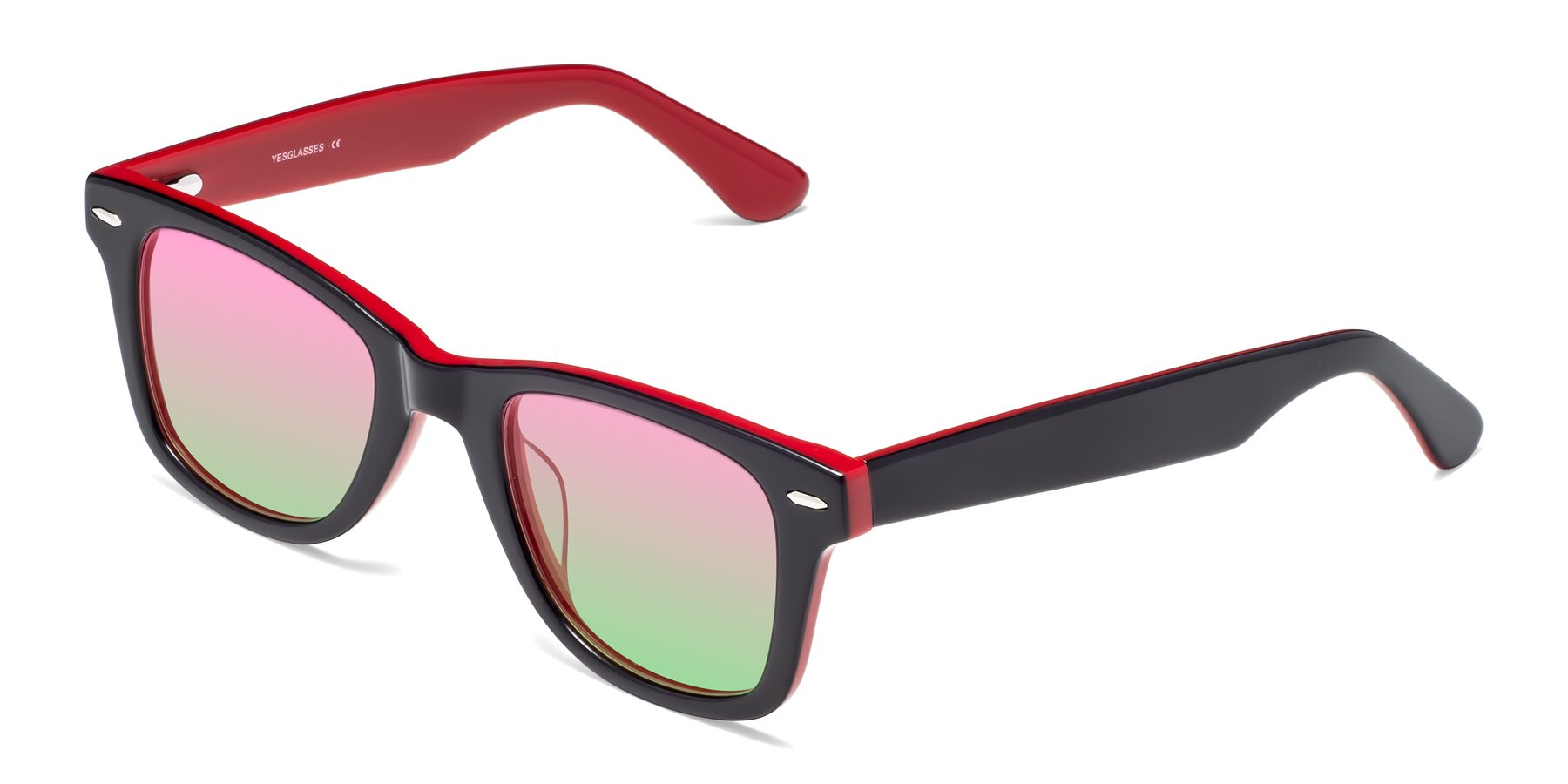 Angle of Rocky in Black-Wine with Pink / Green Gradient Lenses