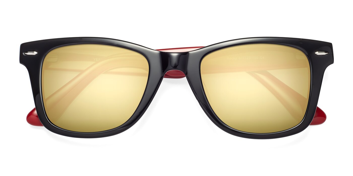 Rocky - Black / Wine Flash Mirrored Sunglasses