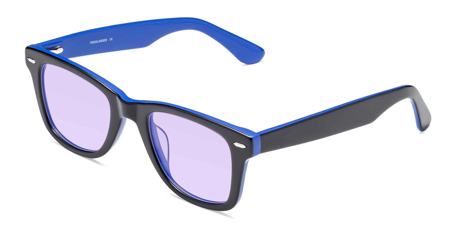 Angle of Rocky in Black-Blue with Light Purple Tinted Lenses