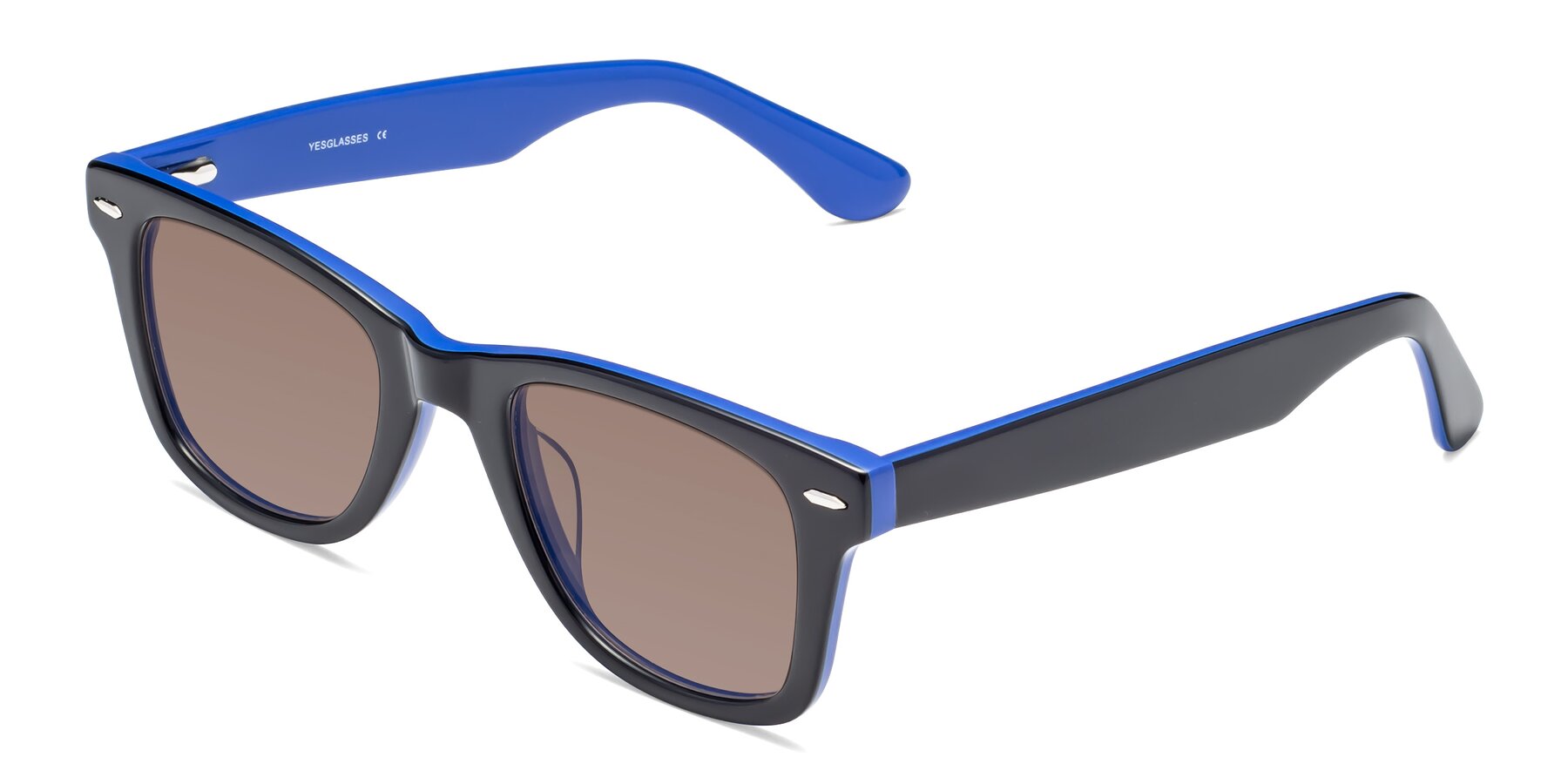 Angle of Rocky in Black-Blue with Medium Brown Tinted Lenses