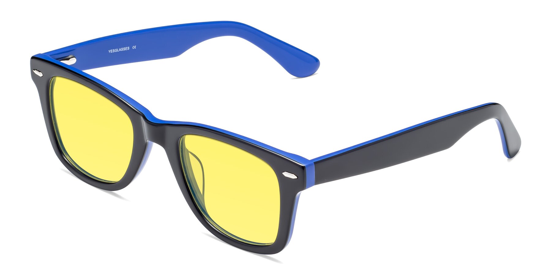Angle of Rocky in Black-Blue with Medium Yellow Tinted Lenses