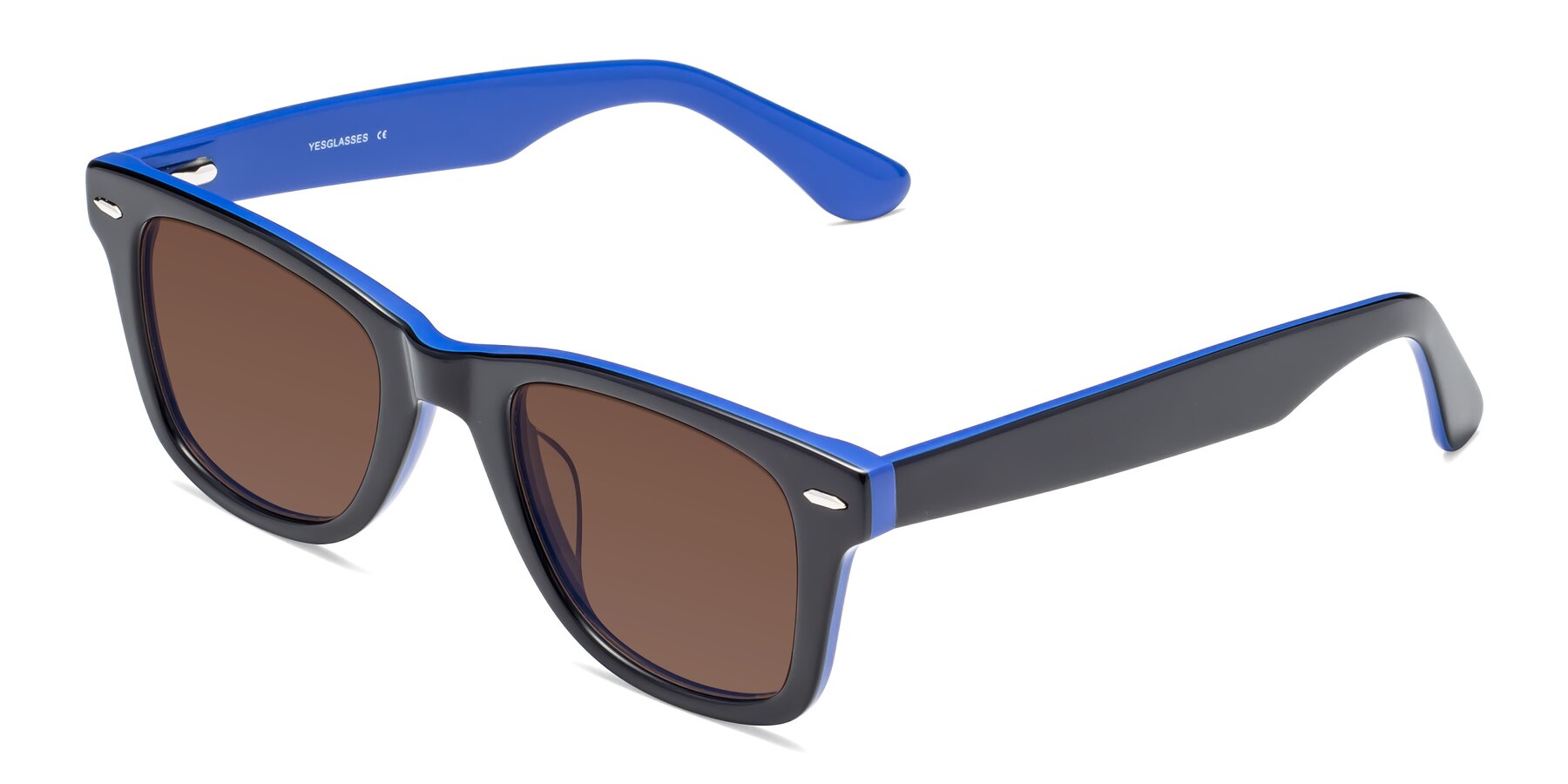 Angle of Rocky in Black-Blue with Brown Tinted Lenses