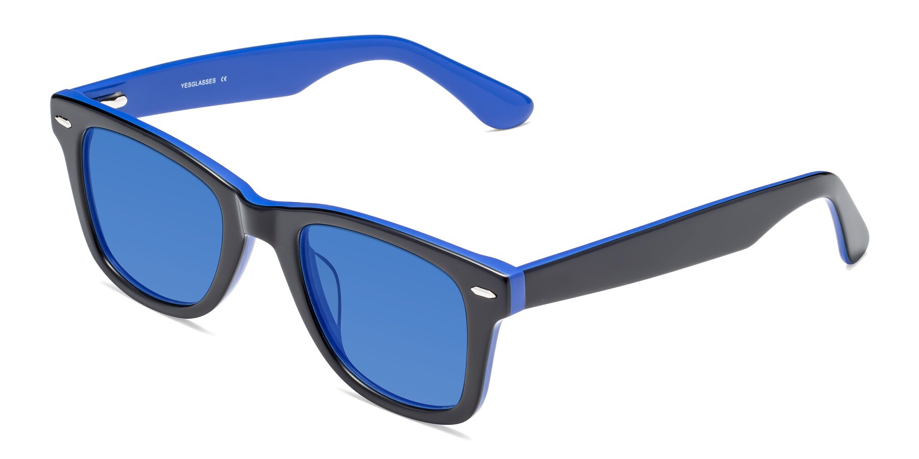 Angle of Rocky in Black-Blue with Blue Tinted Lenses