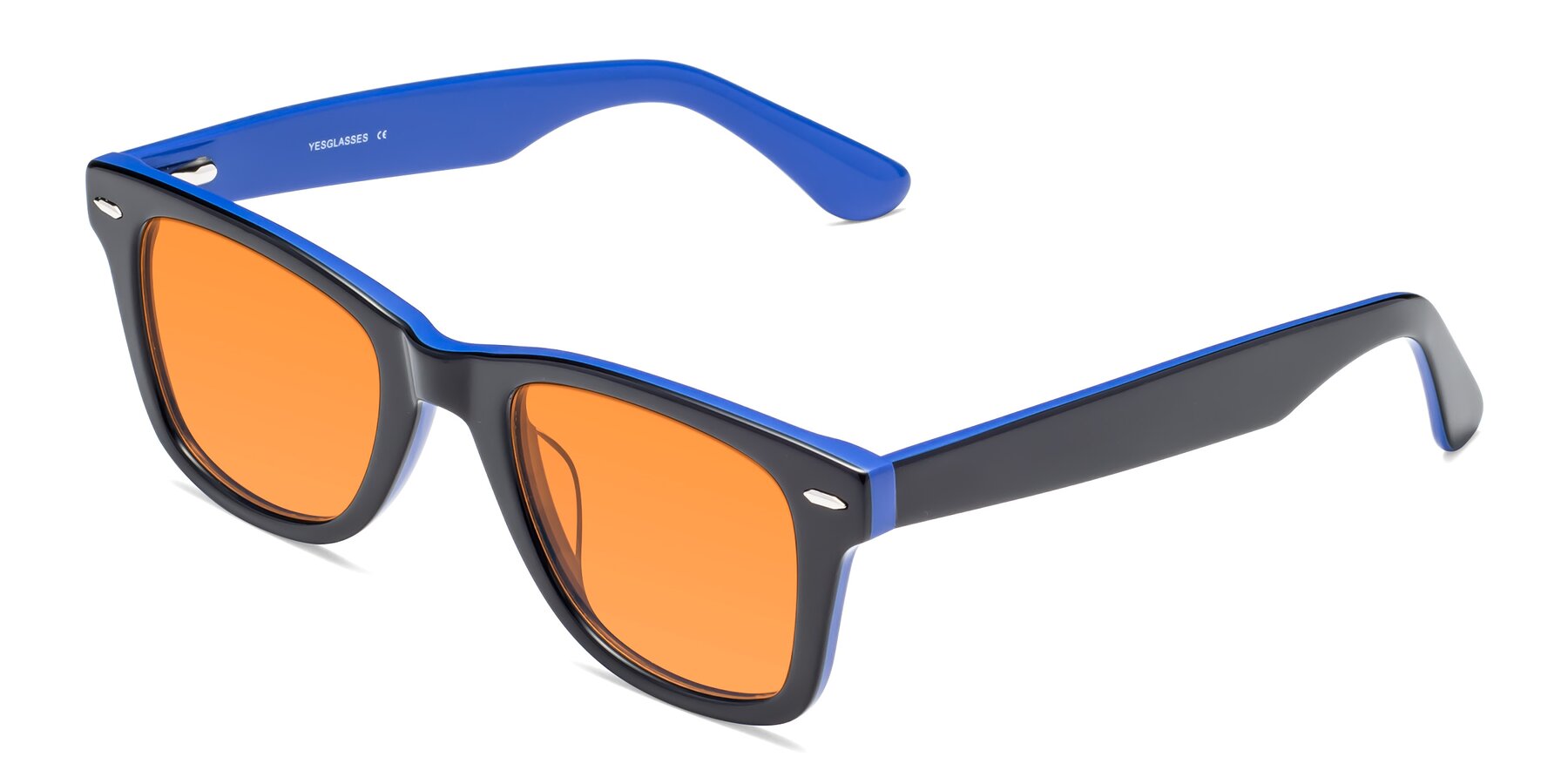 Angle of Rocky in Black-Blue with Orange Tinted Lenses