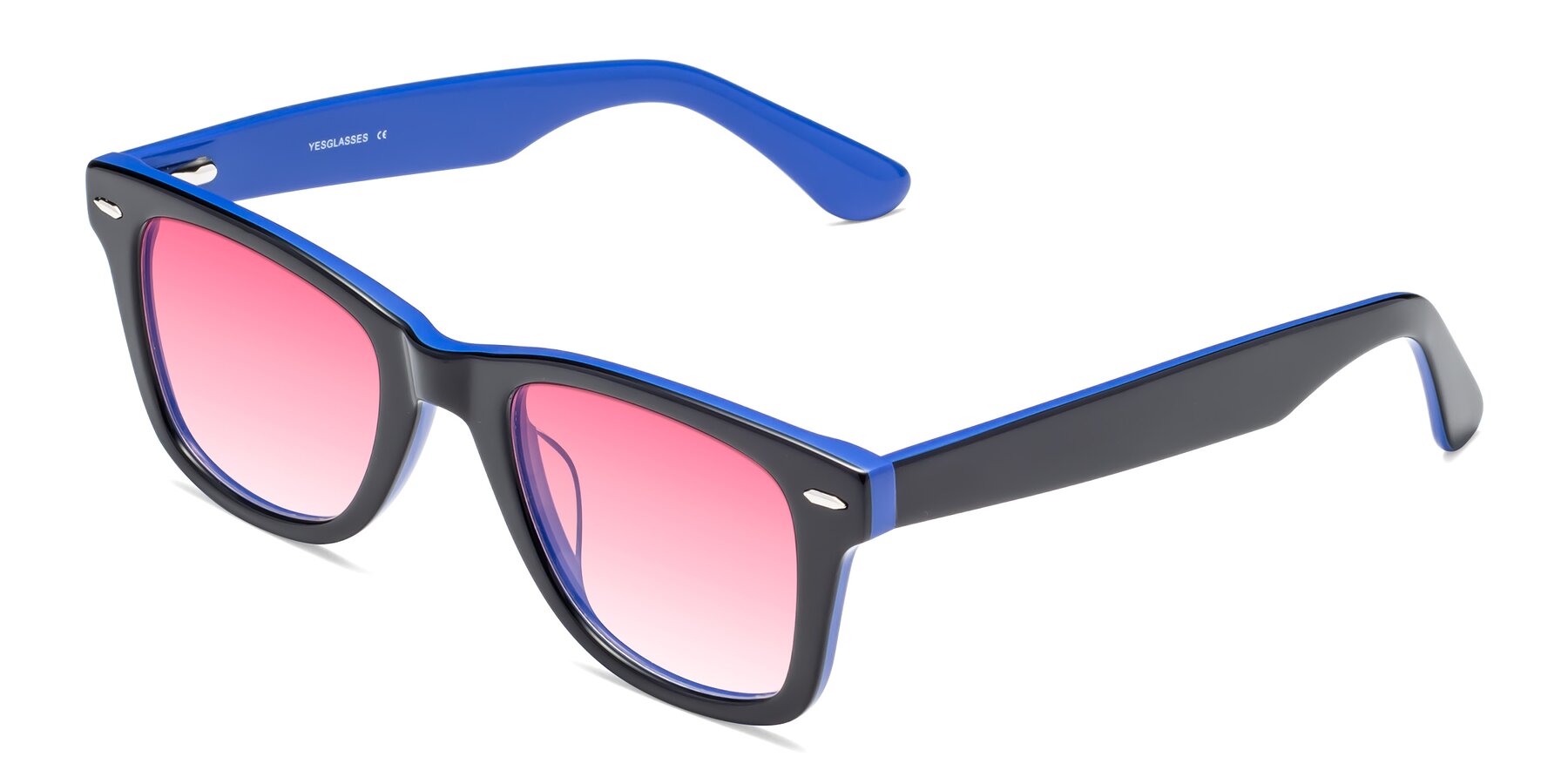 Angle of Rocky in Black-Blue with Pink Gradient Lenses