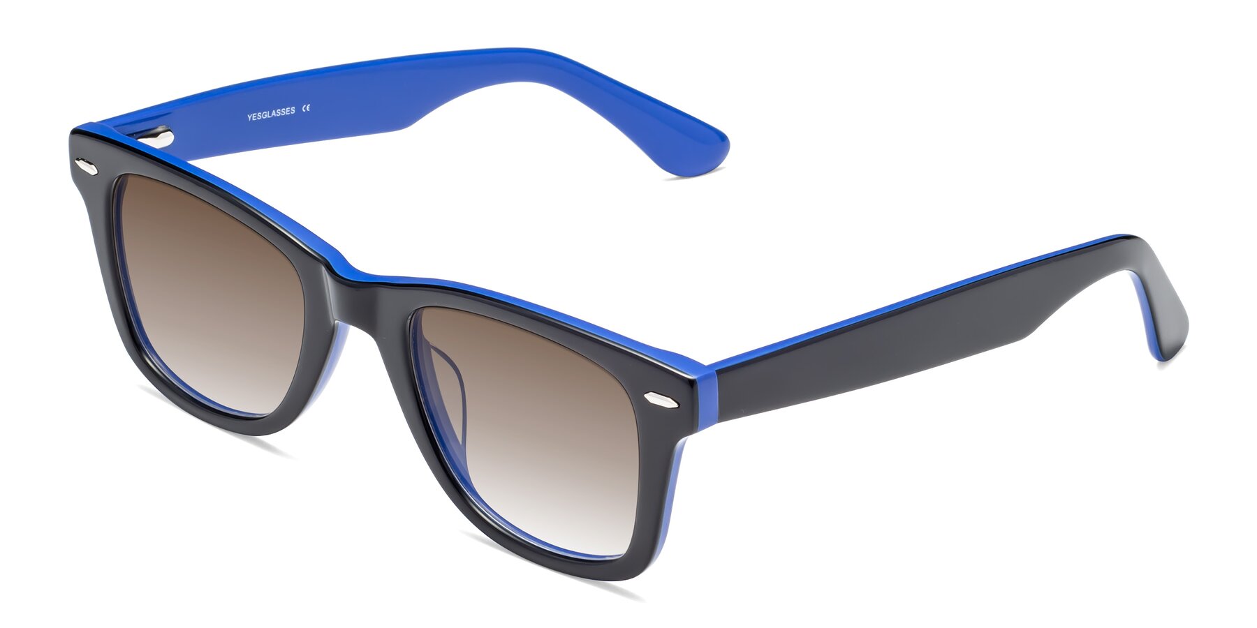 Angle of Rocky in Black-Blue with Brown Gradient Lenses