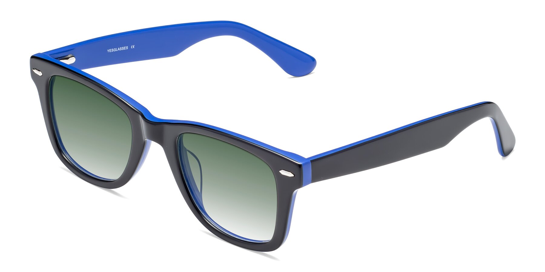 Angle of Rocky in Black-Blue with Green Gradient Lenses