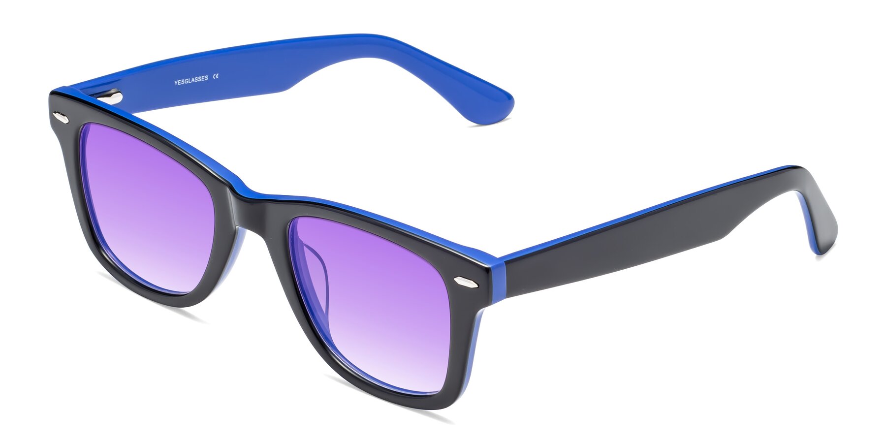 Angle of Rocky in Black-Blue with Purple Gradient Lenses