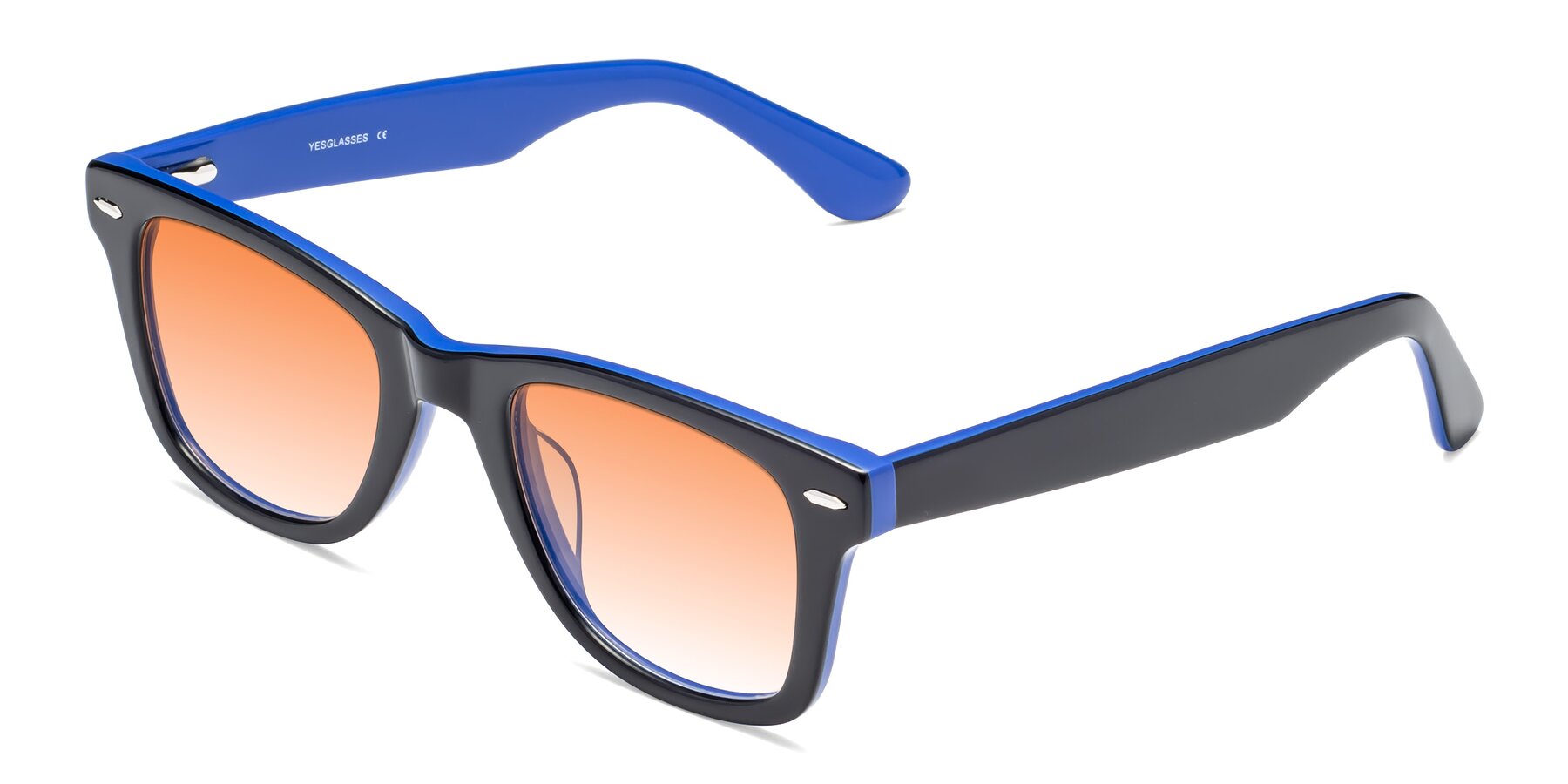 Angle of Rocky in Black-Blue with Orange Gradient Lenses