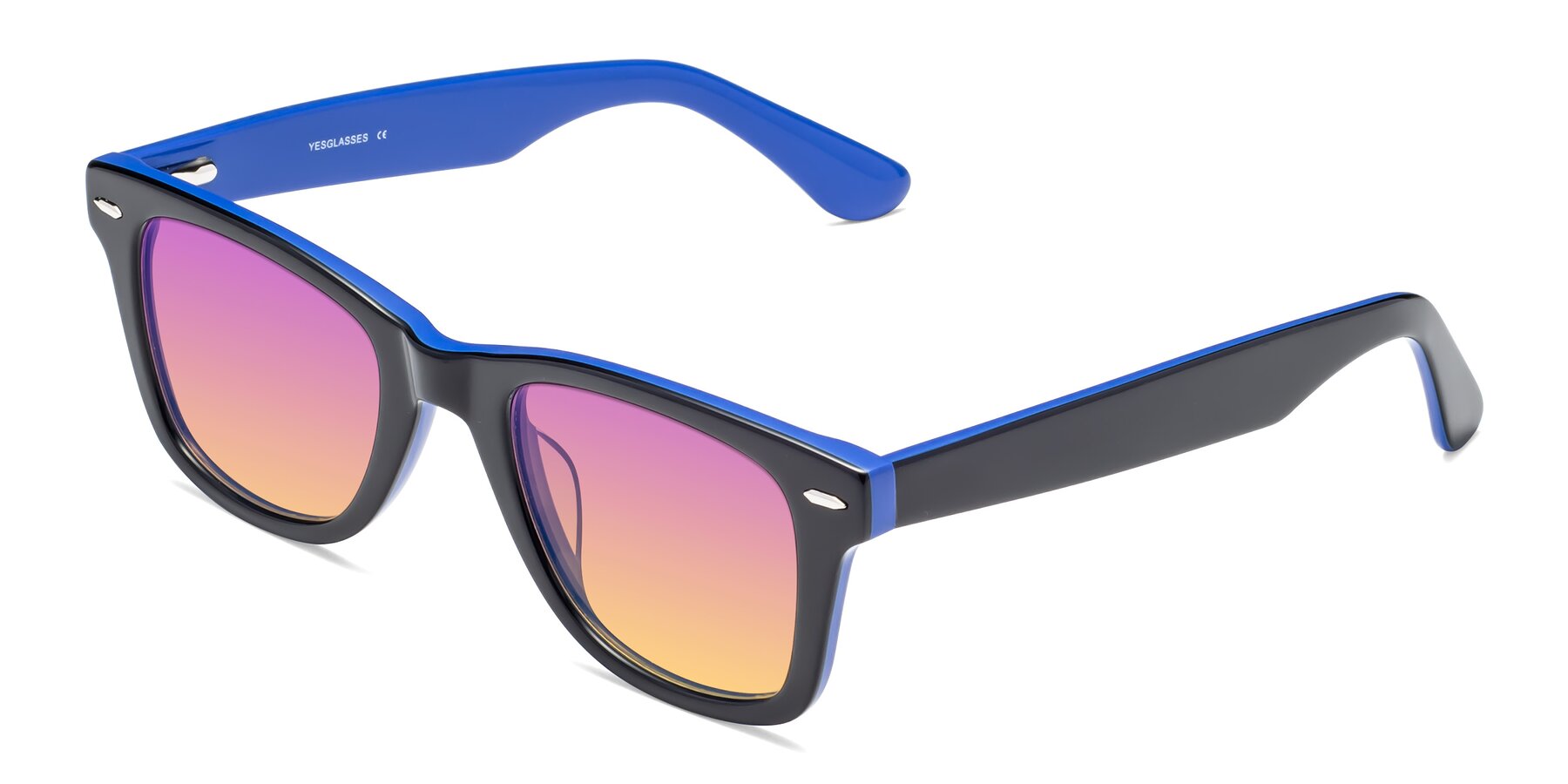 Angle of Rocky in Black-Blue with Purple / Yellow Gradient Lenses
