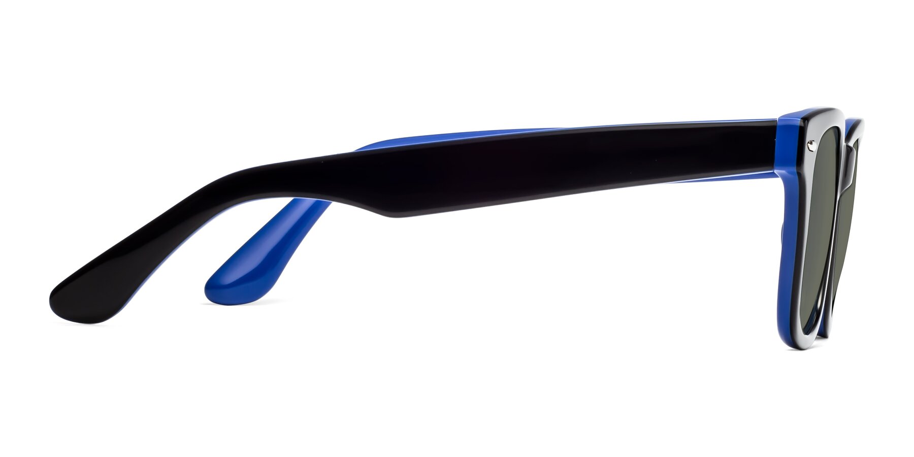 Side of Rocky in Black-Blue with Gray Polarized Lenses