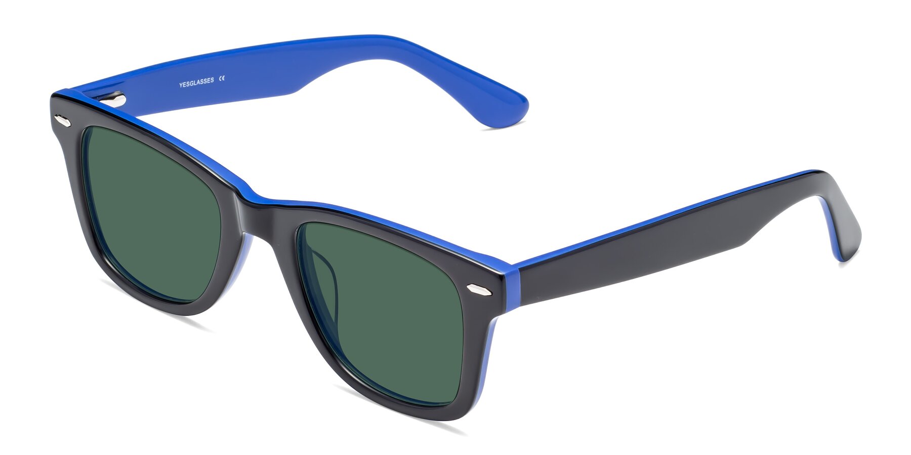Angle of Rocky in Black-Blue with Green Polarized Lenses